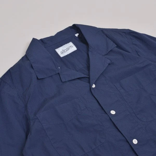 Albam SS Reverse Collar Shirt - Navy - Image 2