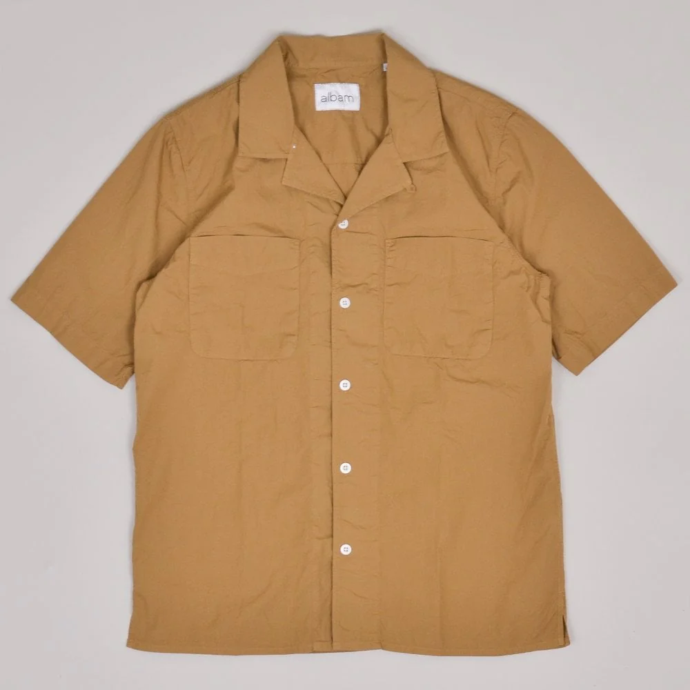 Albam SS Reverse Collar Shirt - Tobacco