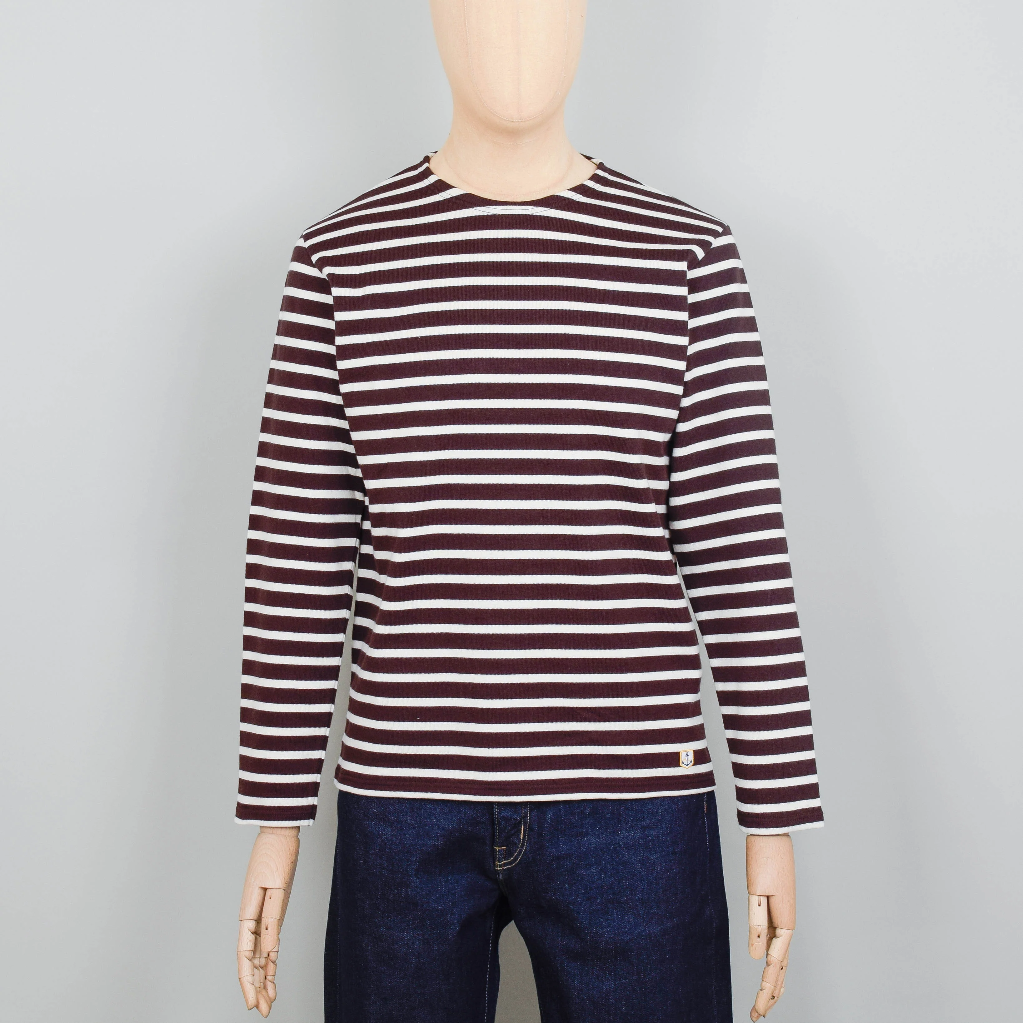 Armor Lux Breton T.Shirt LS Heritage - Acajou Fonce / Nature