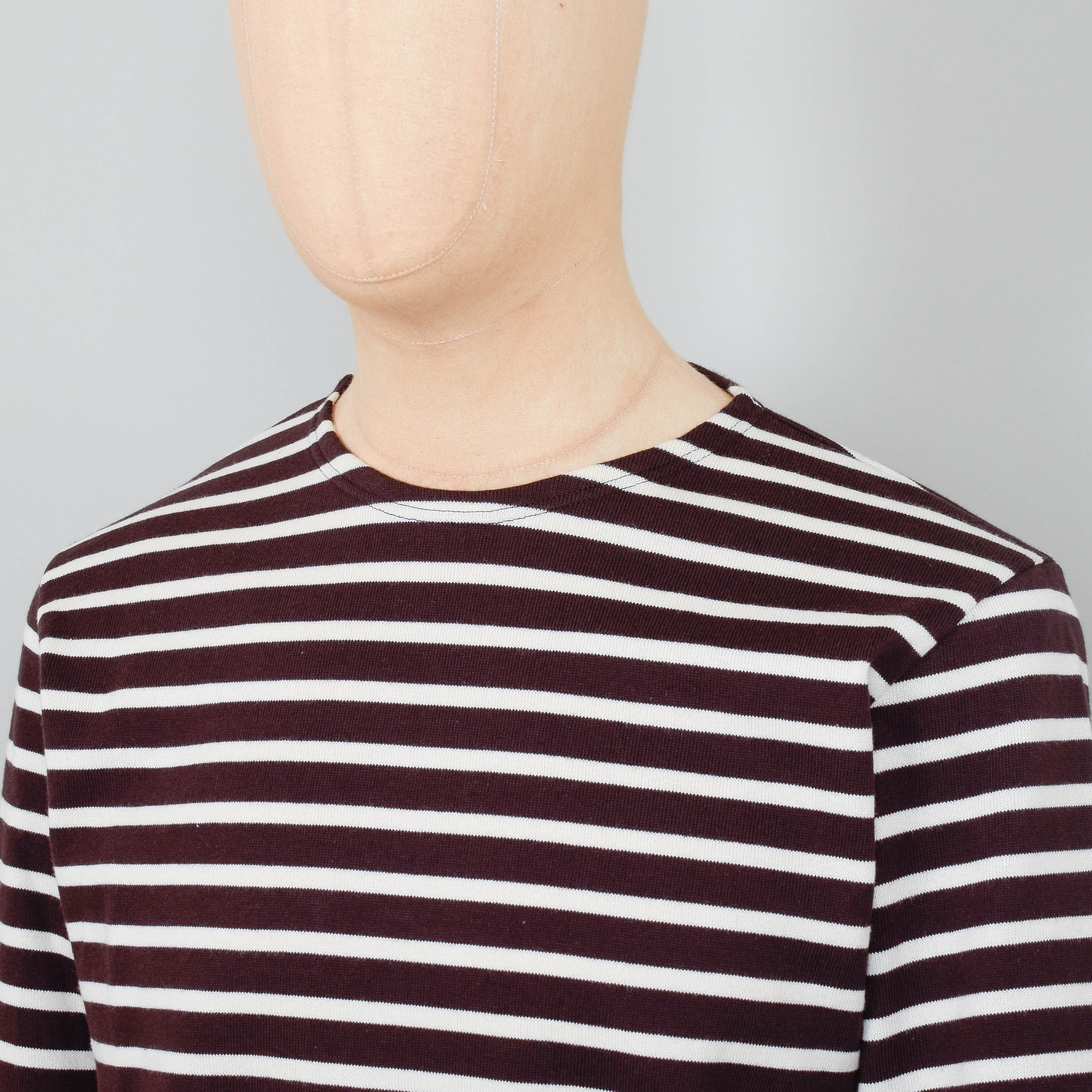 Armor Lux Breton T.Shirt LS Heritage - Acajou Fonce / Nature - Image 2