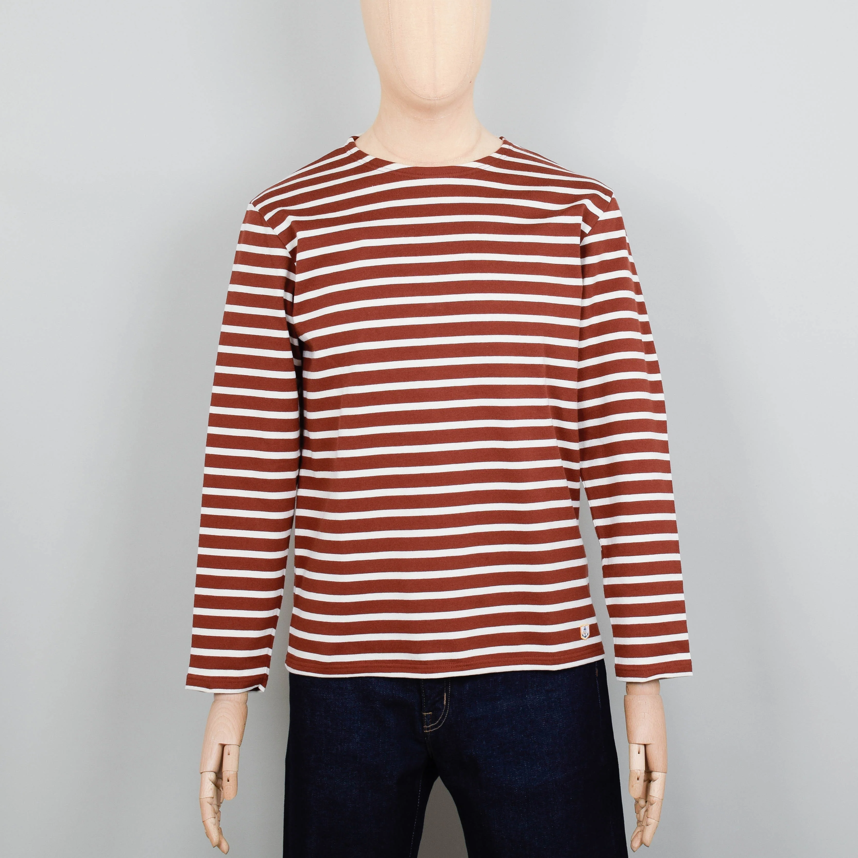 Armor Lux Breton T.Shirt LS Heritage - Deep Paprika / Nature