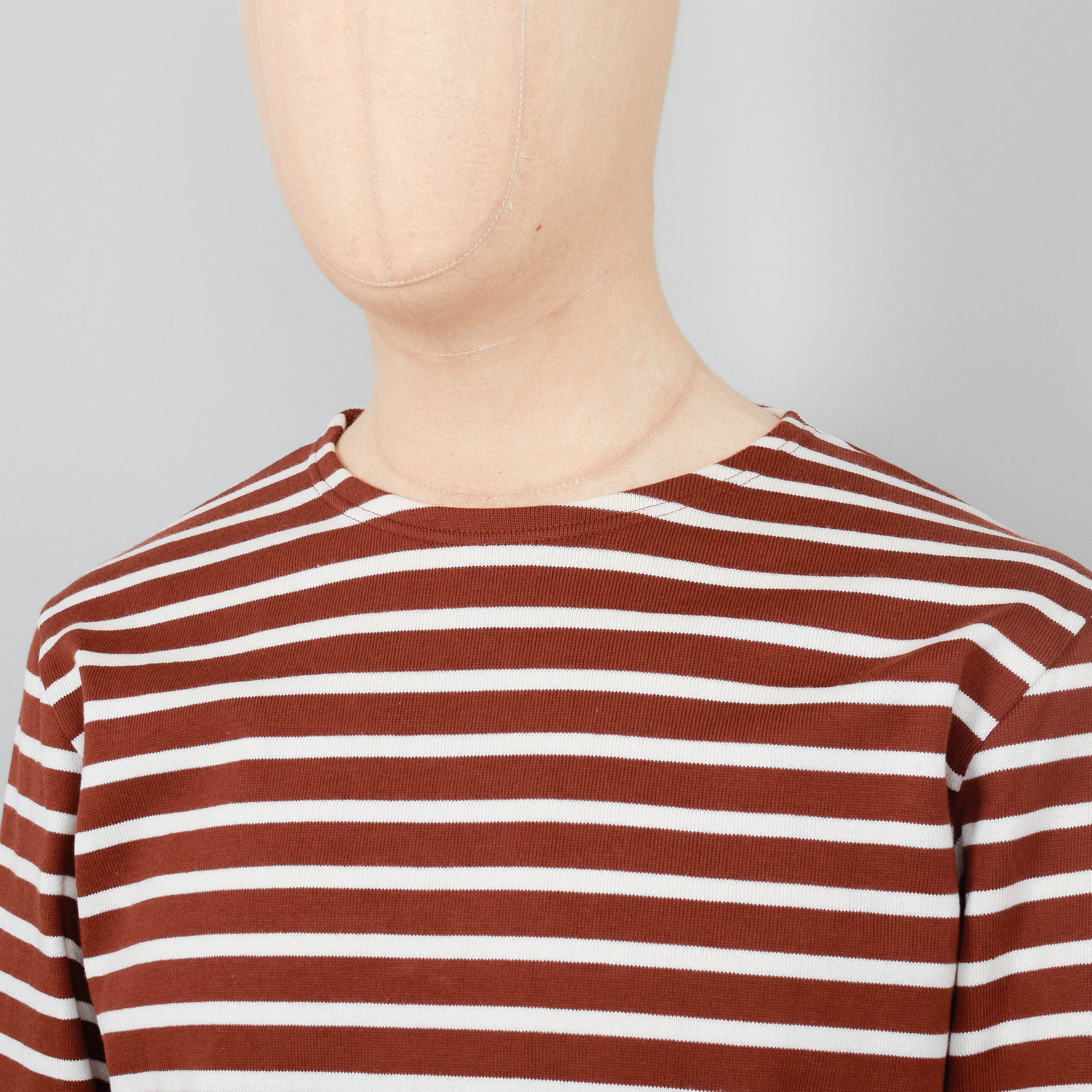 Armor Lux Breton T.Shirt LS Heritage - Deep Paprika / Nature - Image 2