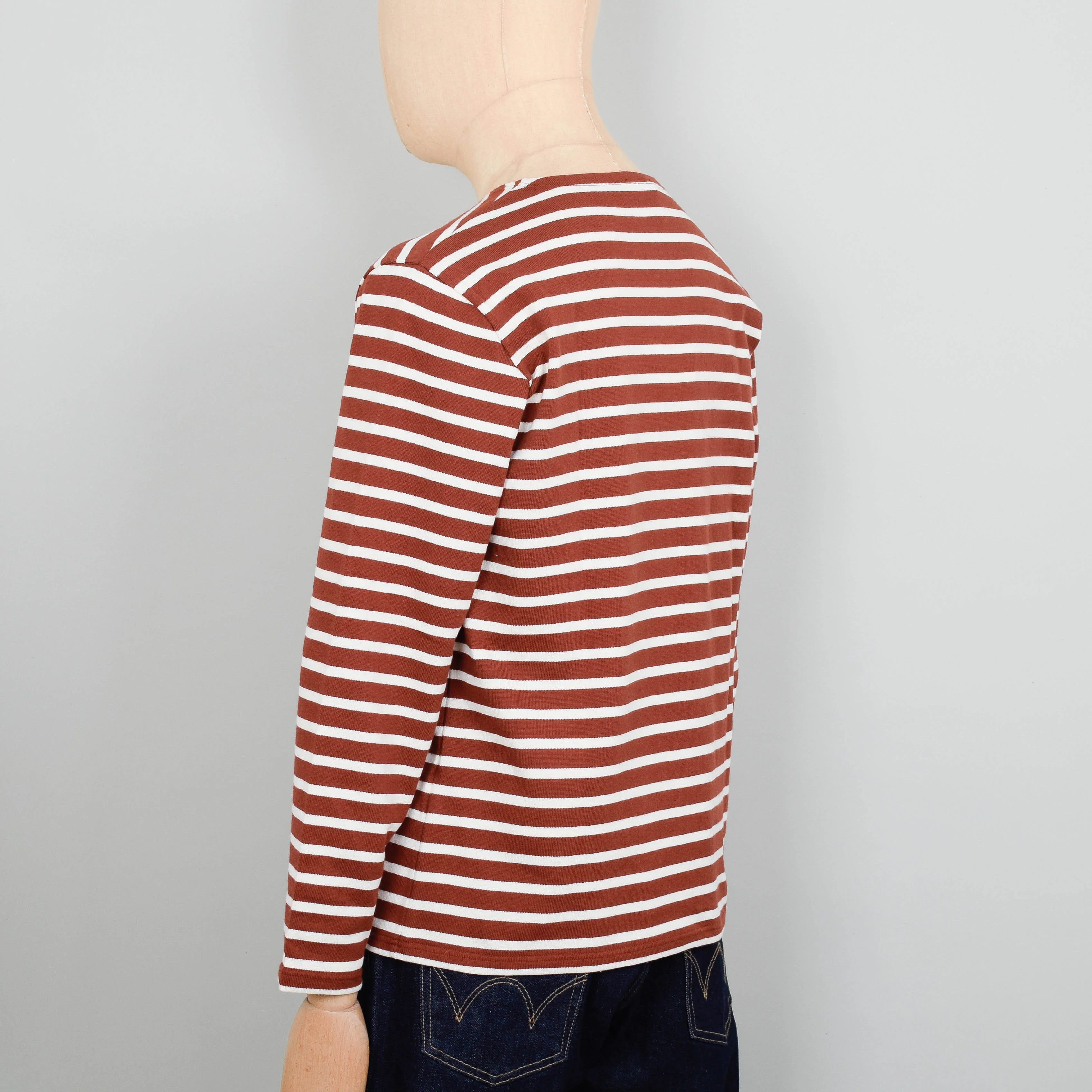 Armor Lux Breton T.Shirt LS Heritage - Deep Paprika / Nature - Image 3