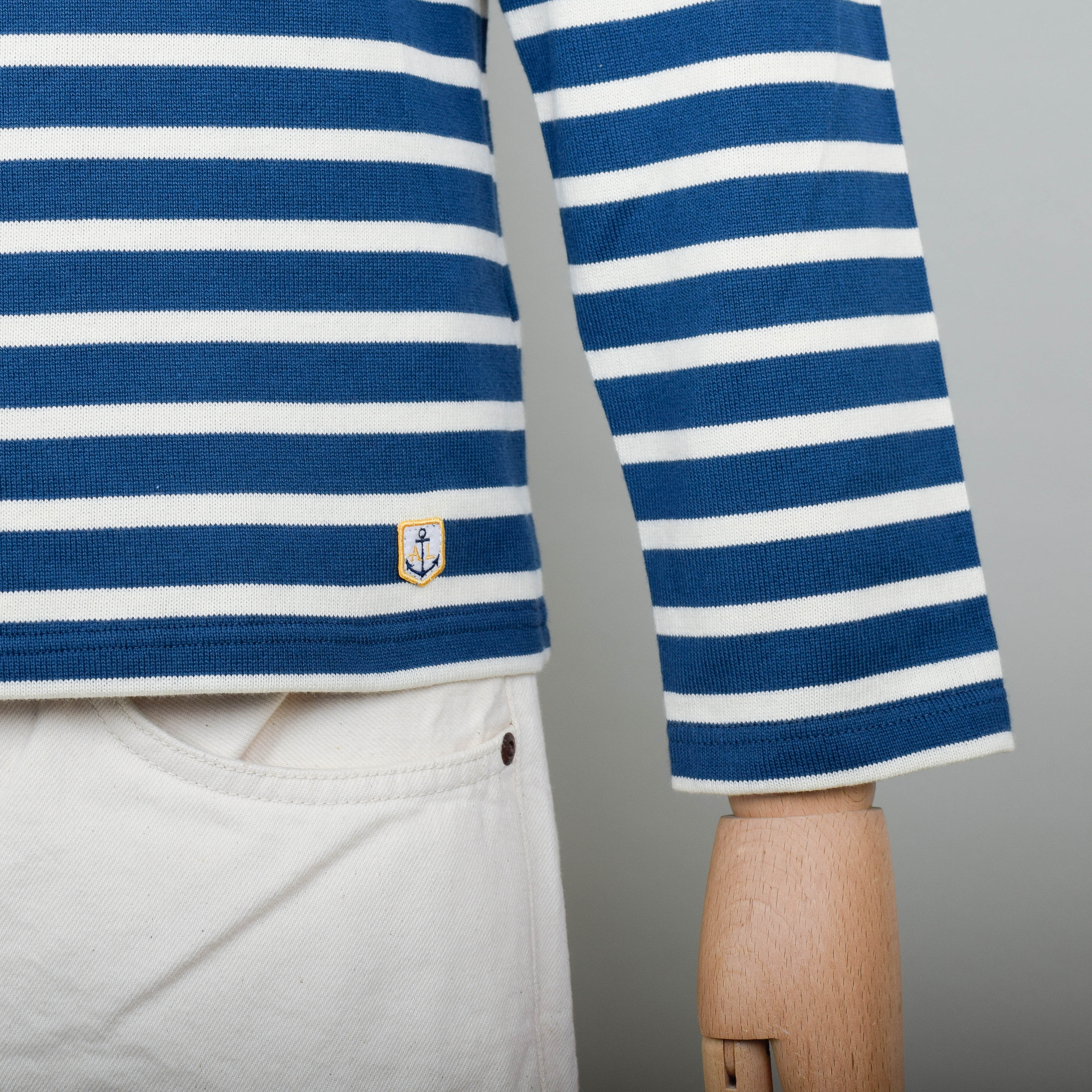 Armor Lux Breton T.Shirt LS Heritage - Libeccio / Nature - Image 3
