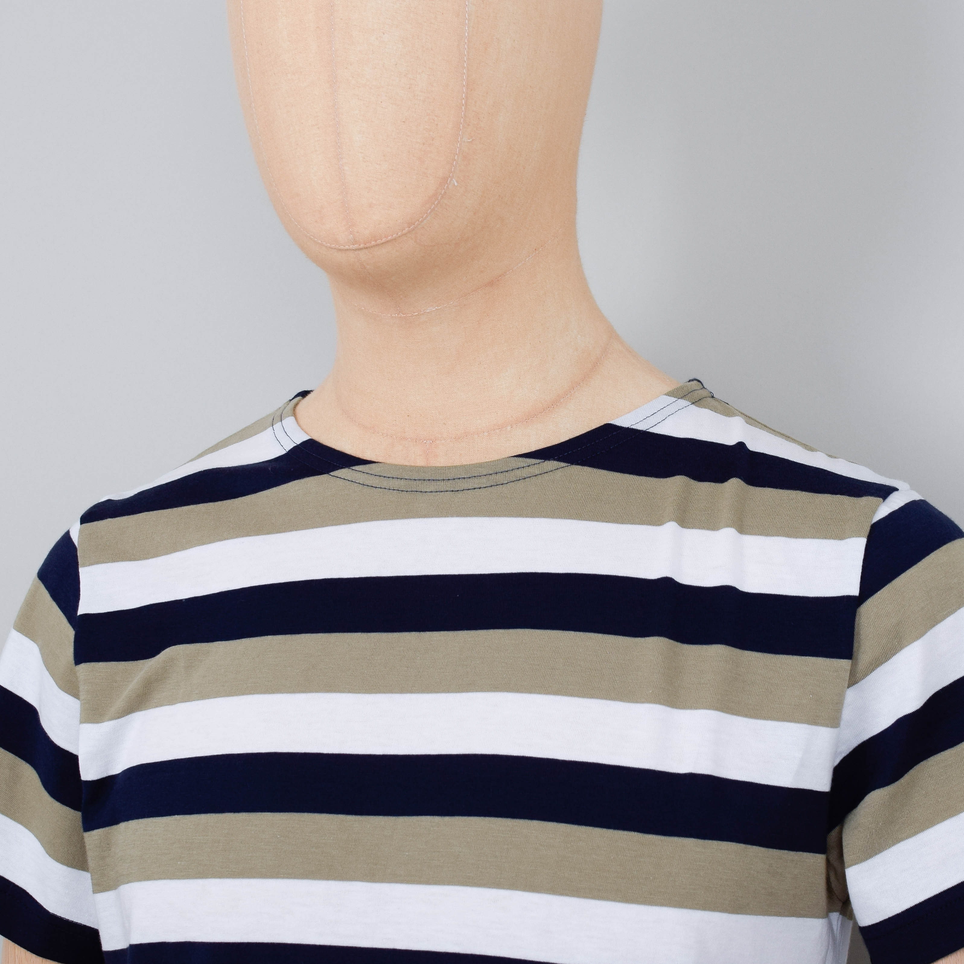 Armor Lux Short Sleeve Sailor T-Shirt - Green Stripe - Image 2