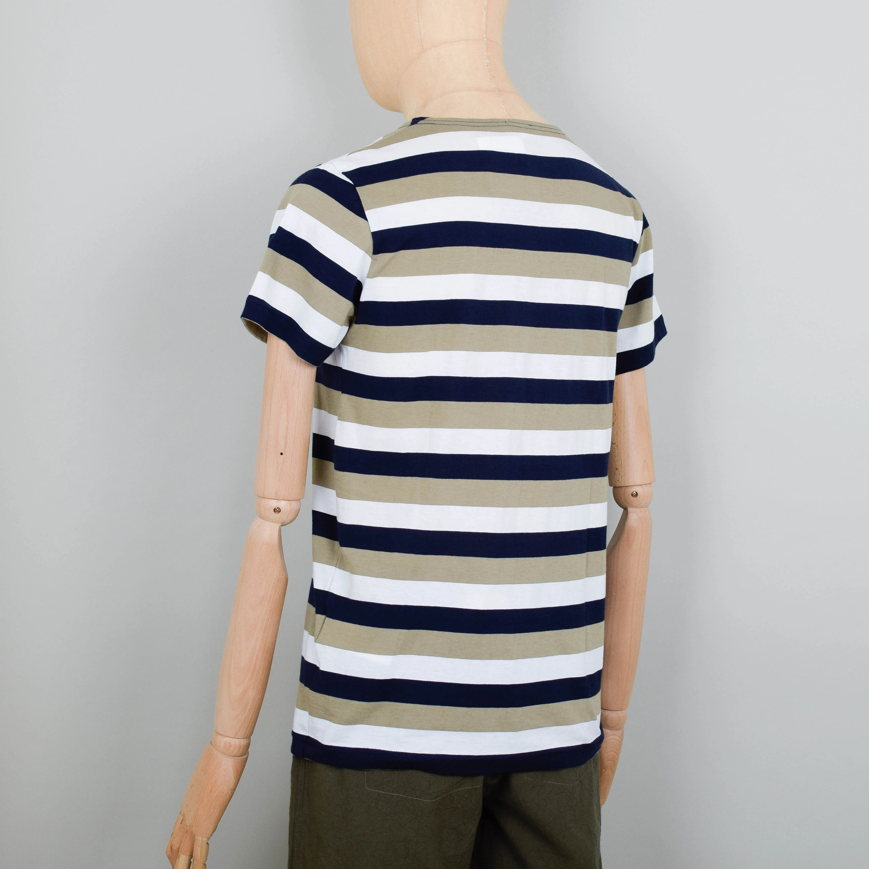 Armor Lux Short Sleeve Sailor T-Shirt - Green Stripe - Image 4
