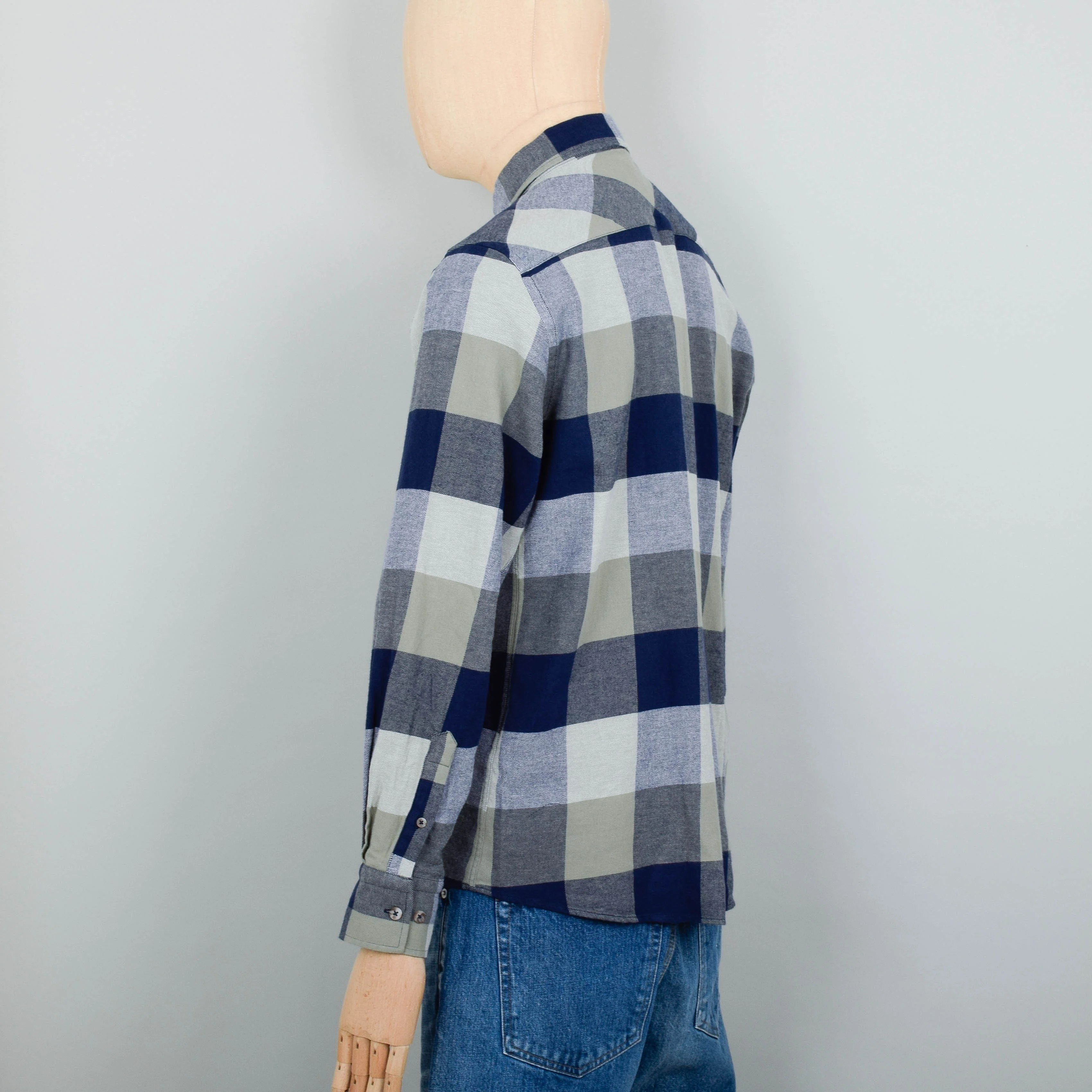 Armor Lux Shirt Check LS Button Down - Carreaux Pixel Military - Image 3