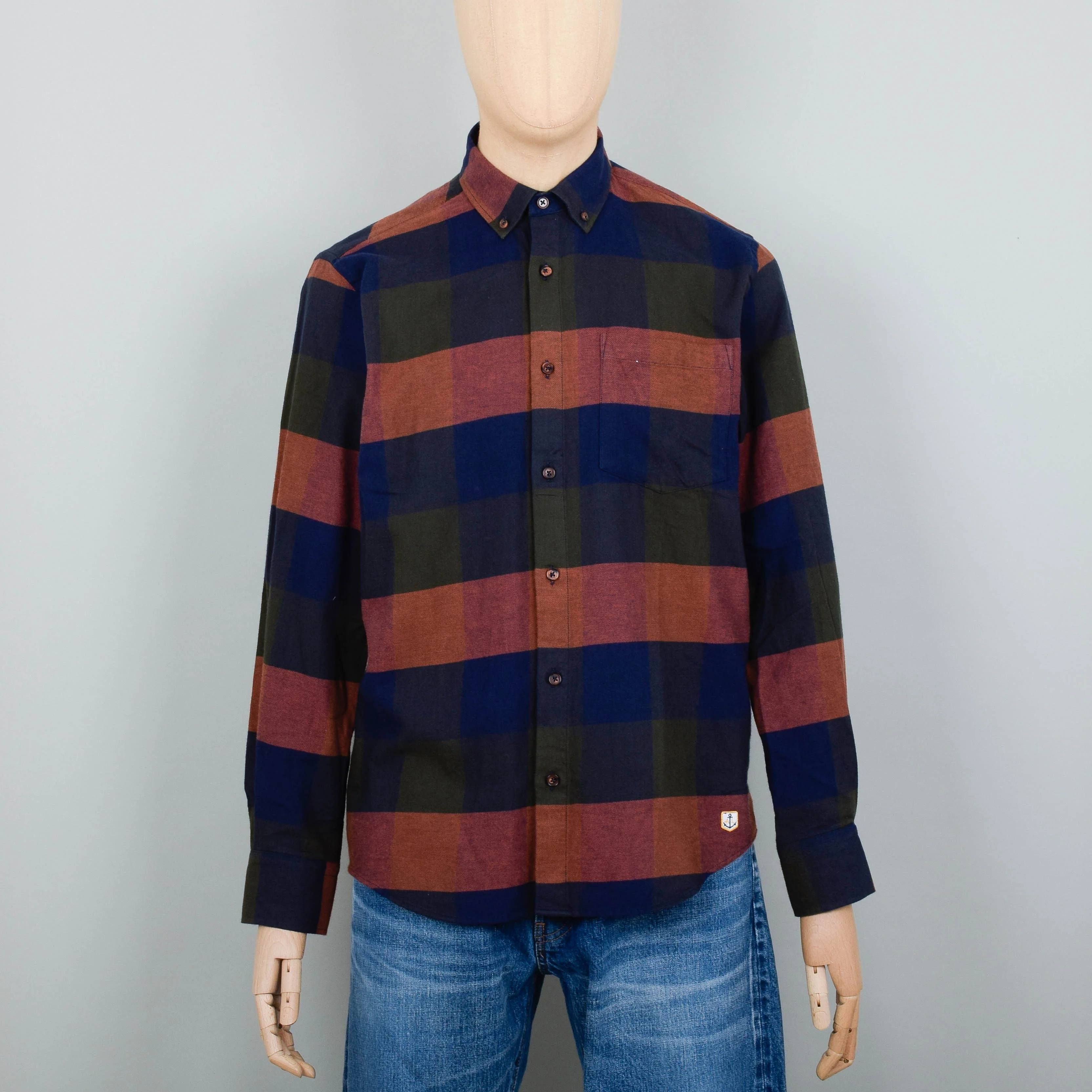 Armor Lux Shirt Check LS Button Down - Carreaux Pixel Tajine