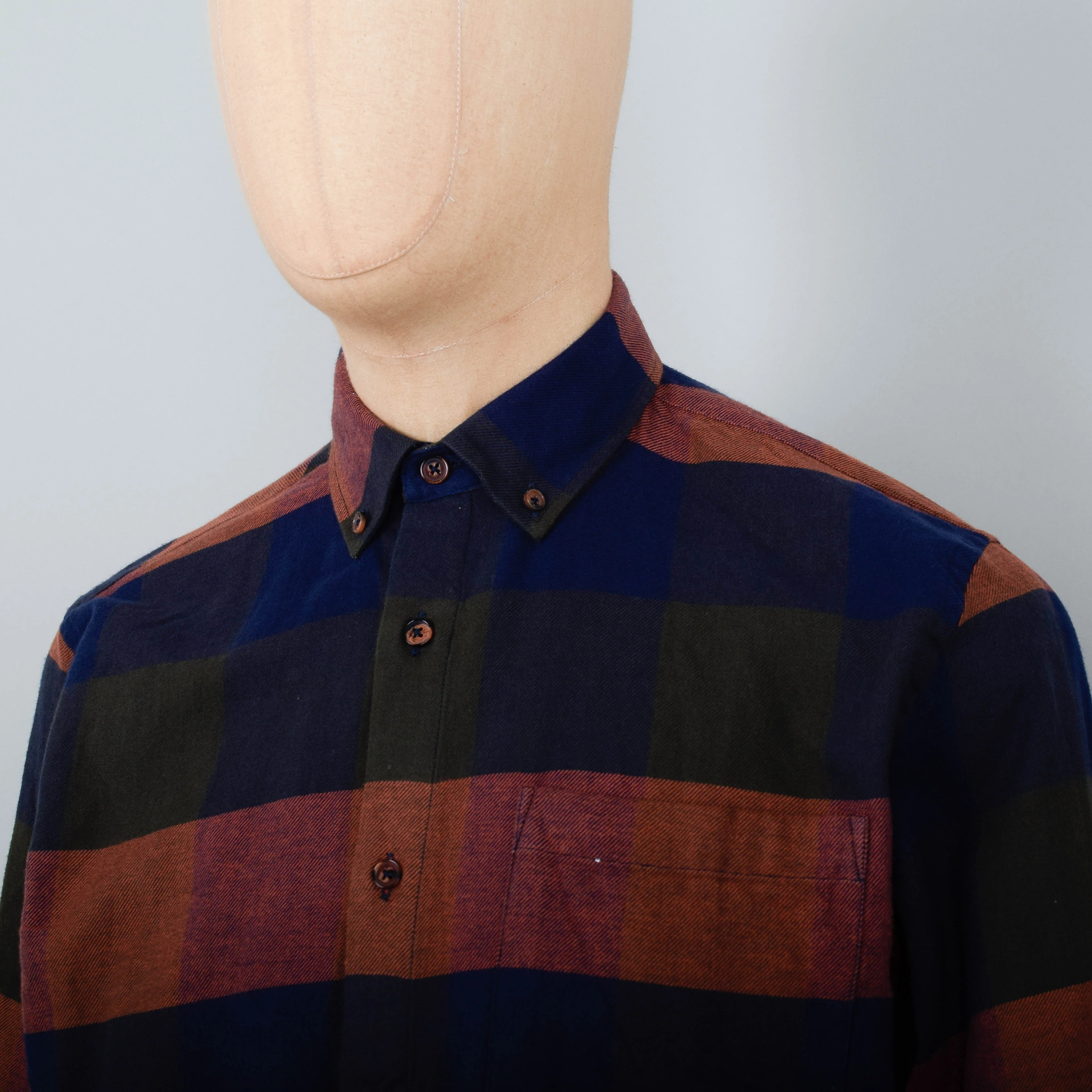 Armor Lux Shirt Check LS Button Down - Carreaux Pixel Tajine - Image 2