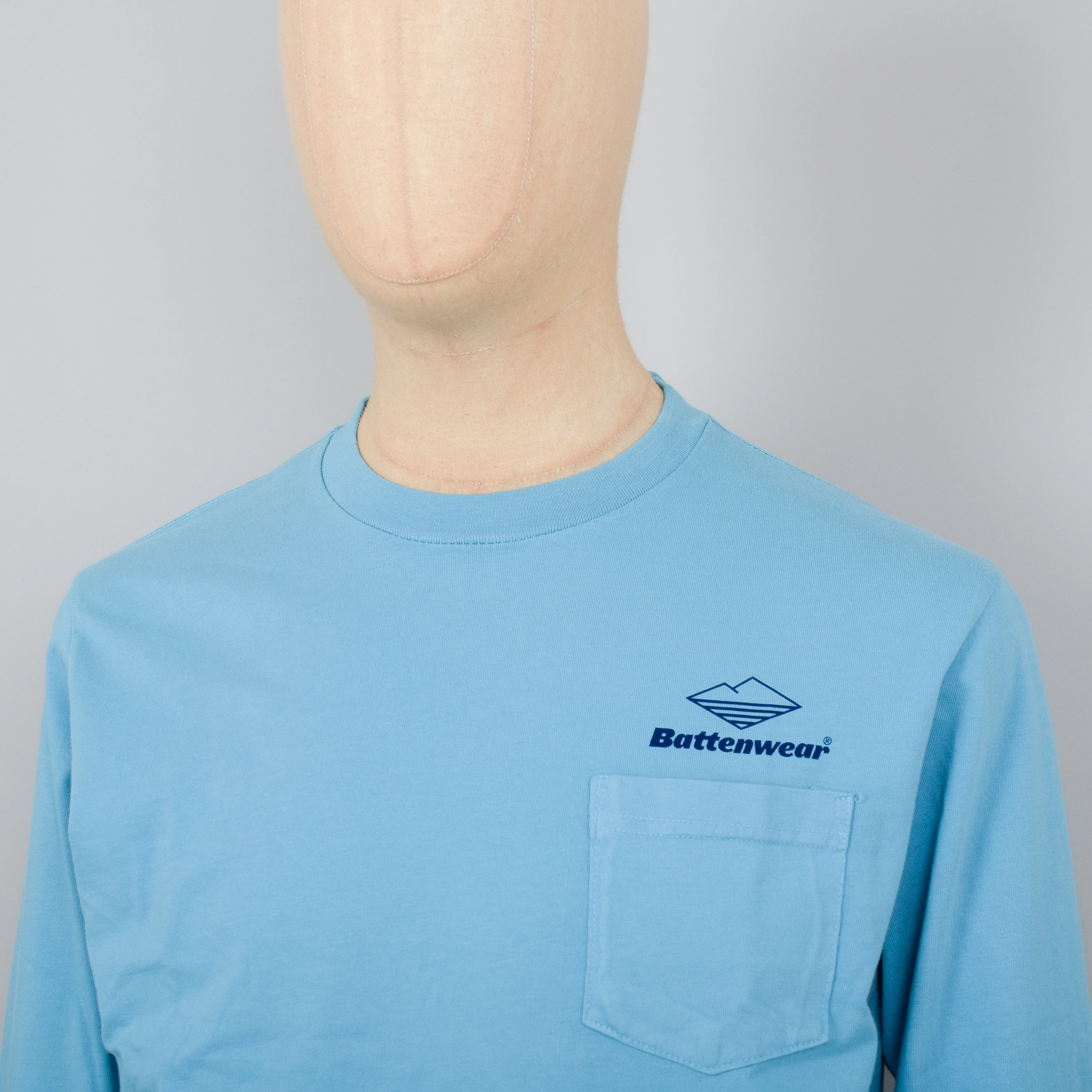 Battenwear Team L/S Pocket Tee - Aqua - Image 2