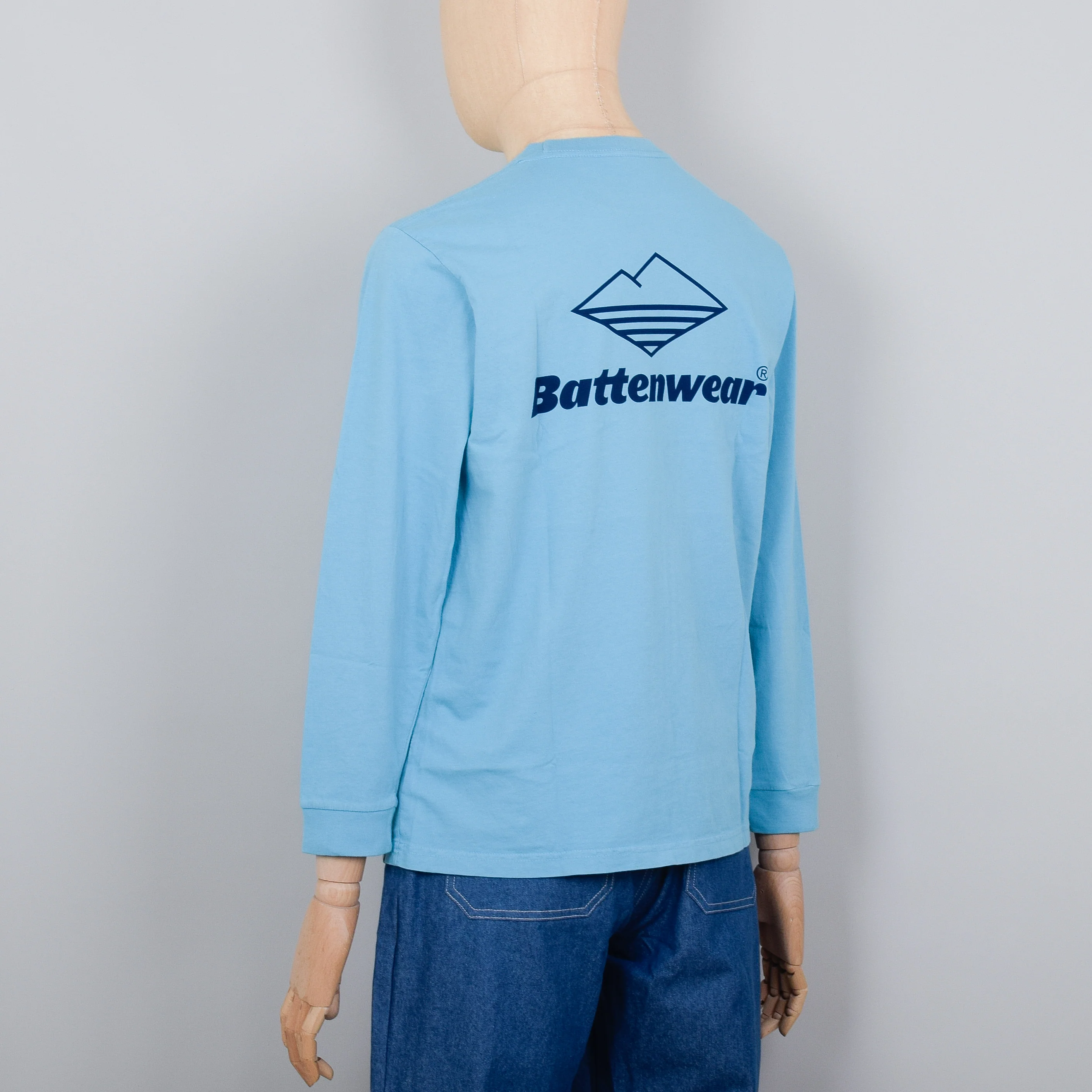 Battenwear Team L/S Pocket Tee - Aqua - Image 3