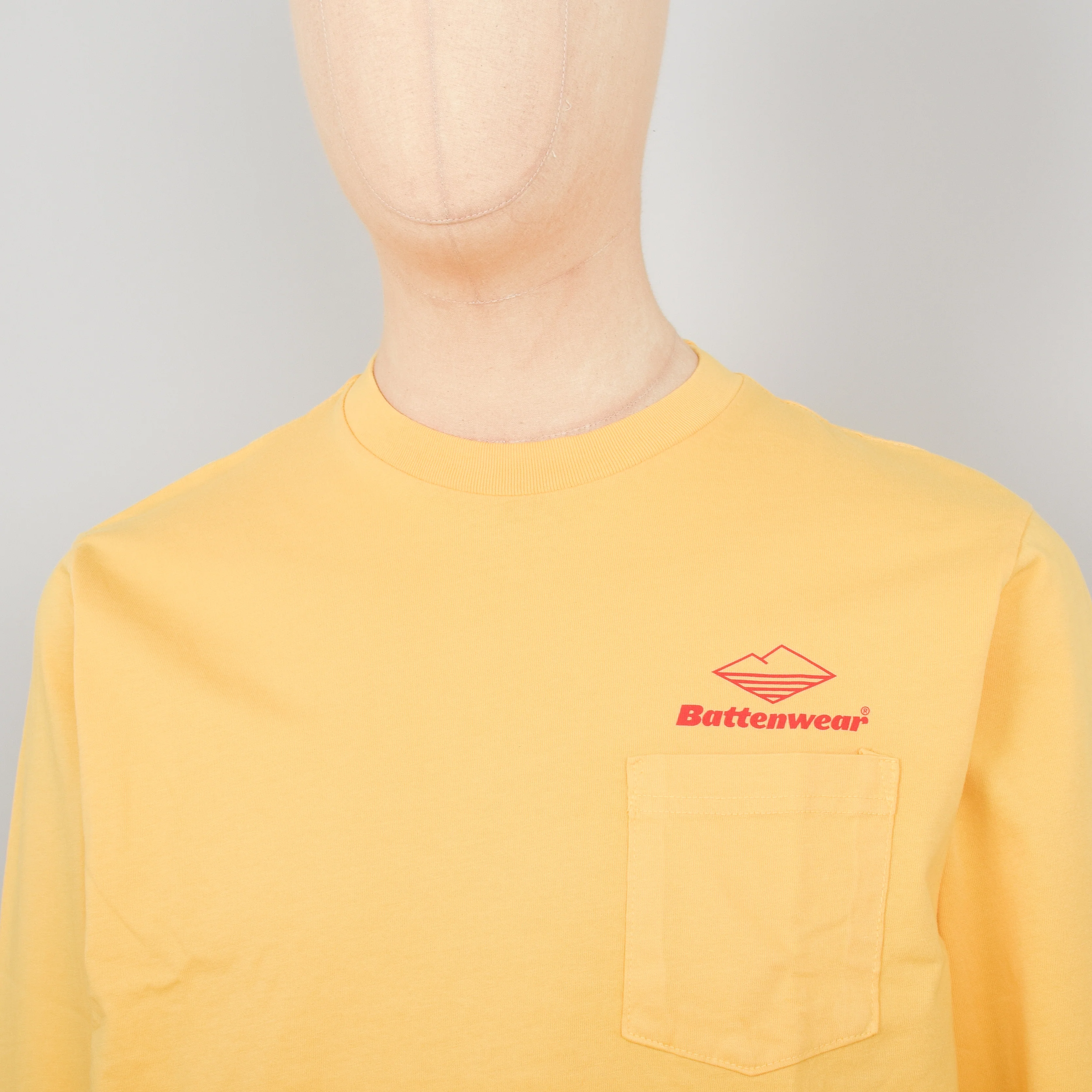 Battenwear Team L/S Pocket Tee - Mustard - Image 2