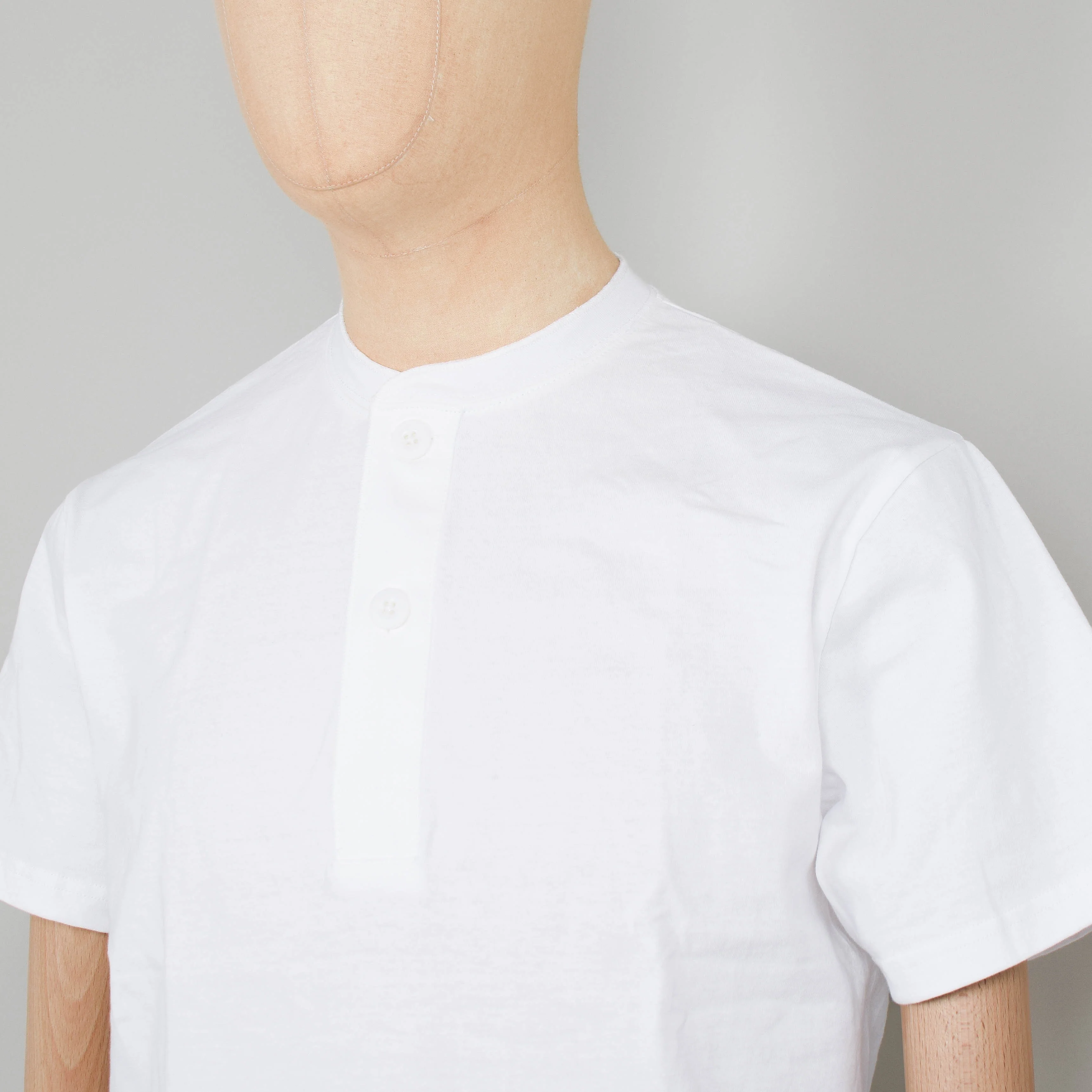 Beams Plus 2 Pack Henley Tee - White - Image 2