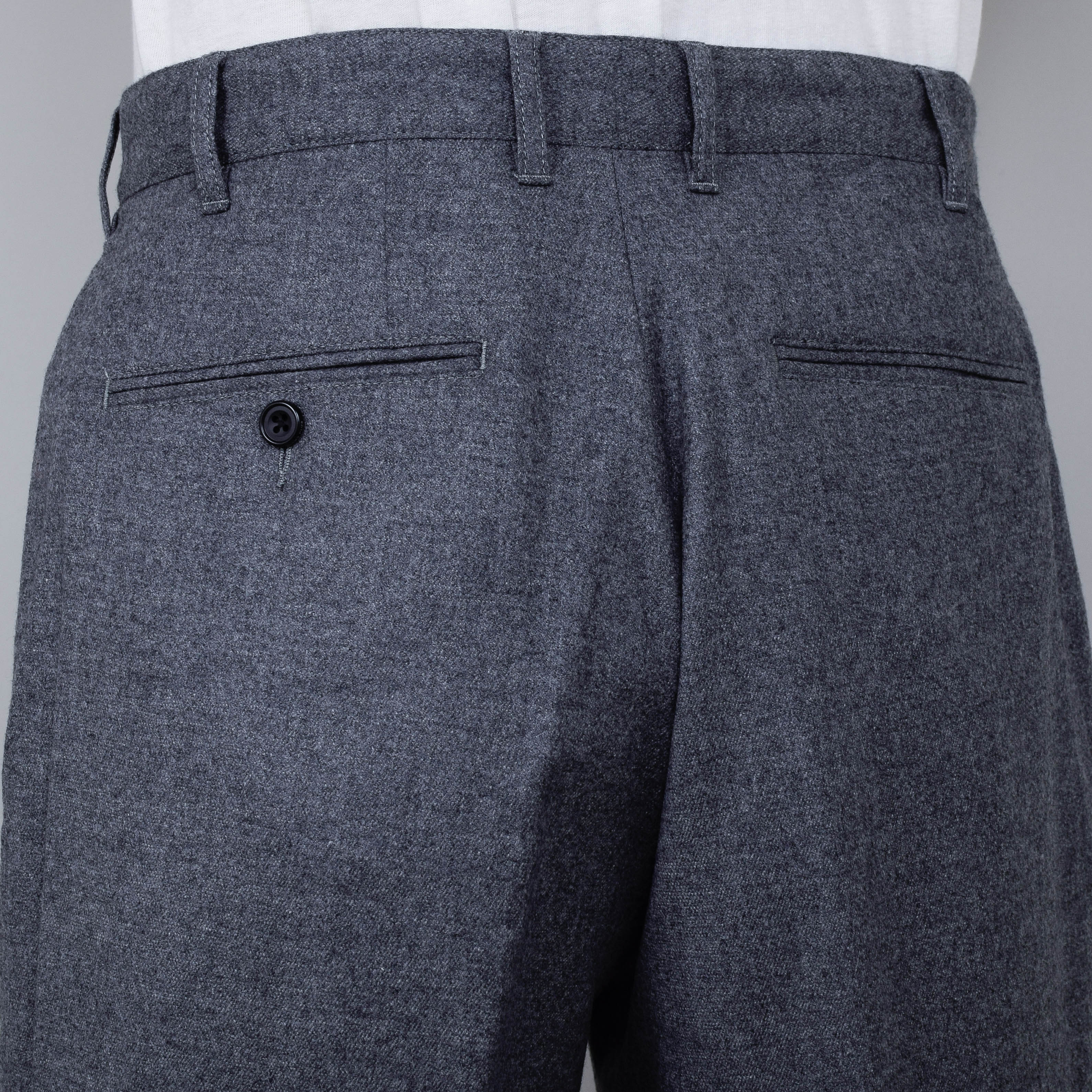 Beams Plus 2 Pleats Flannel - Grey - Image 3