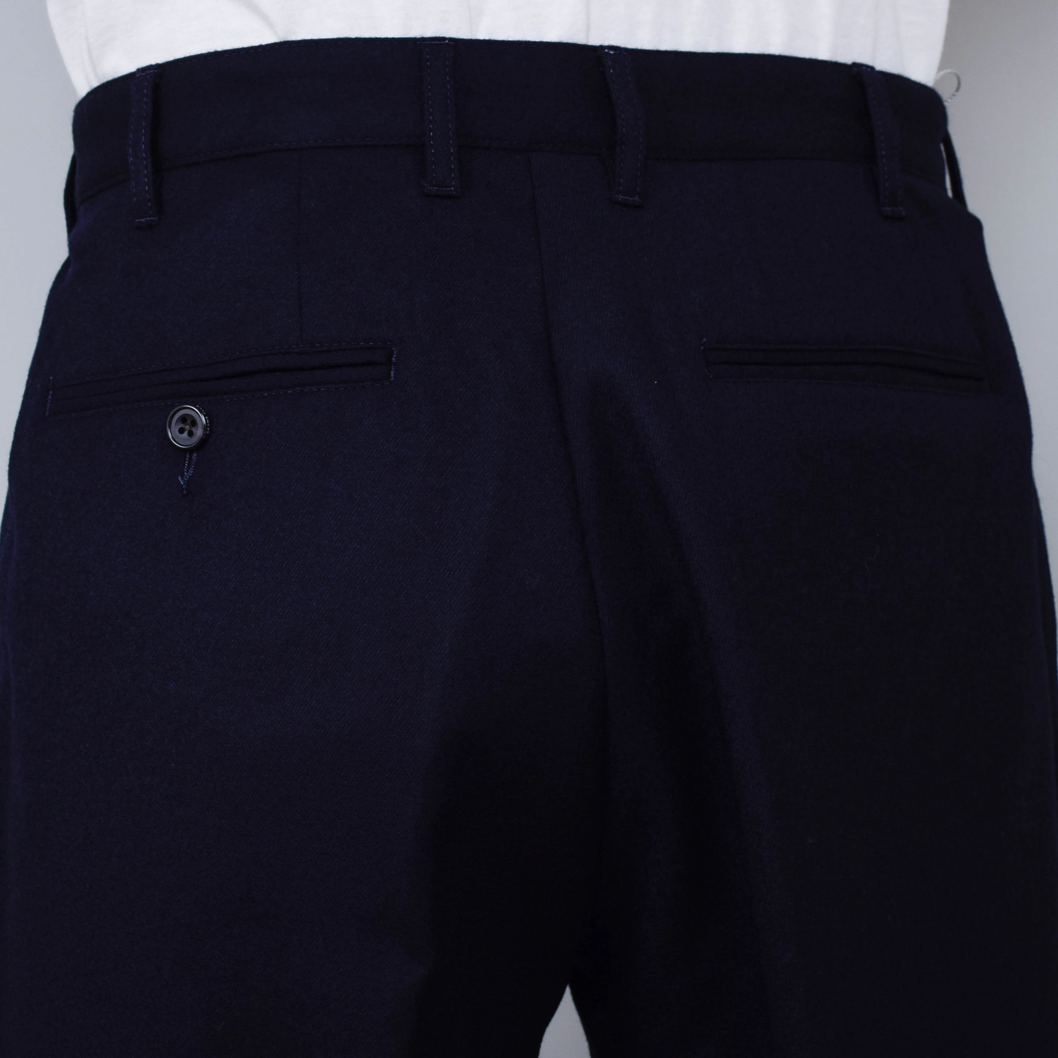 Beams Plus 2 Pleats Flannel - Navy - Image 3