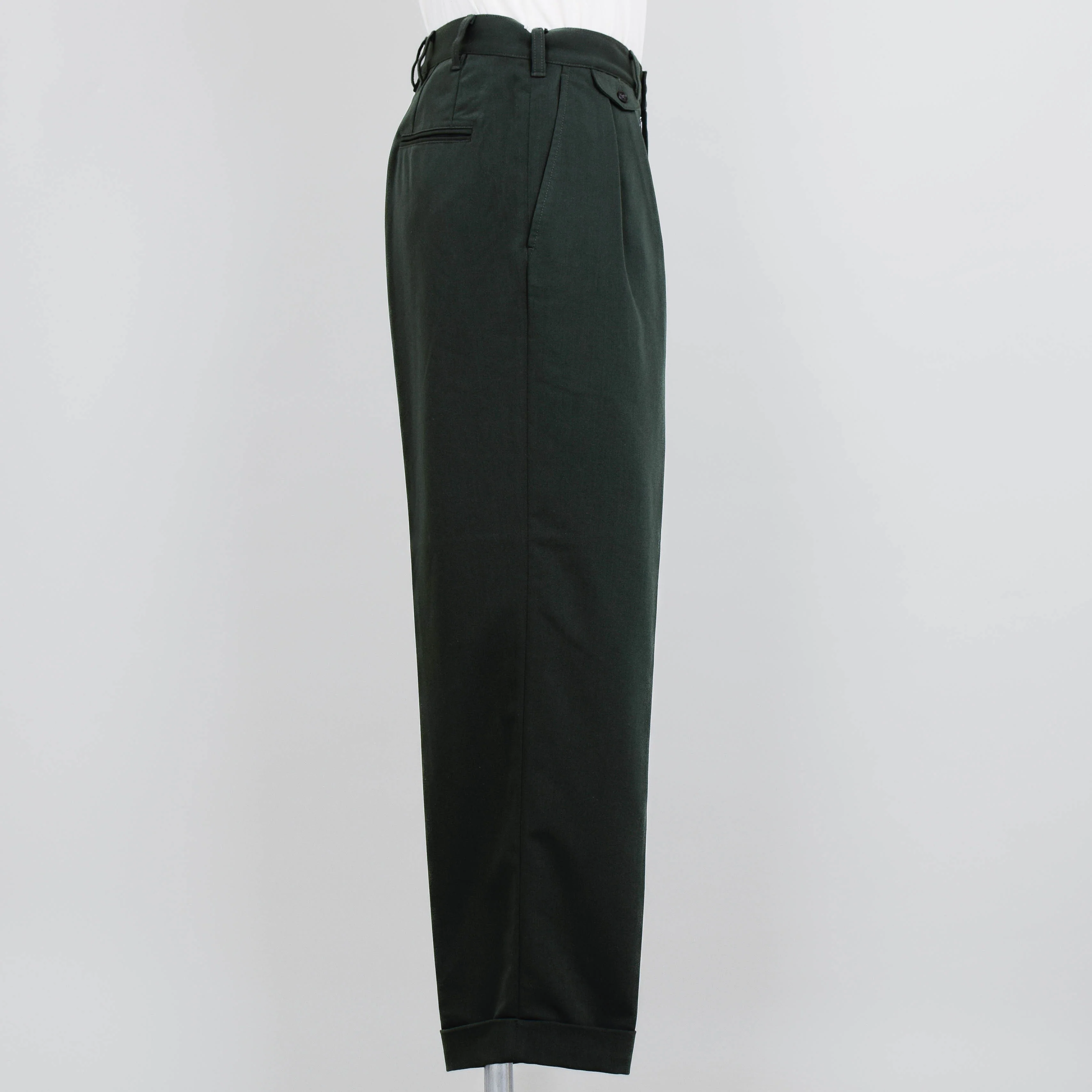 Beams Plus 2 Pleats PE Twill - Green - Image 2