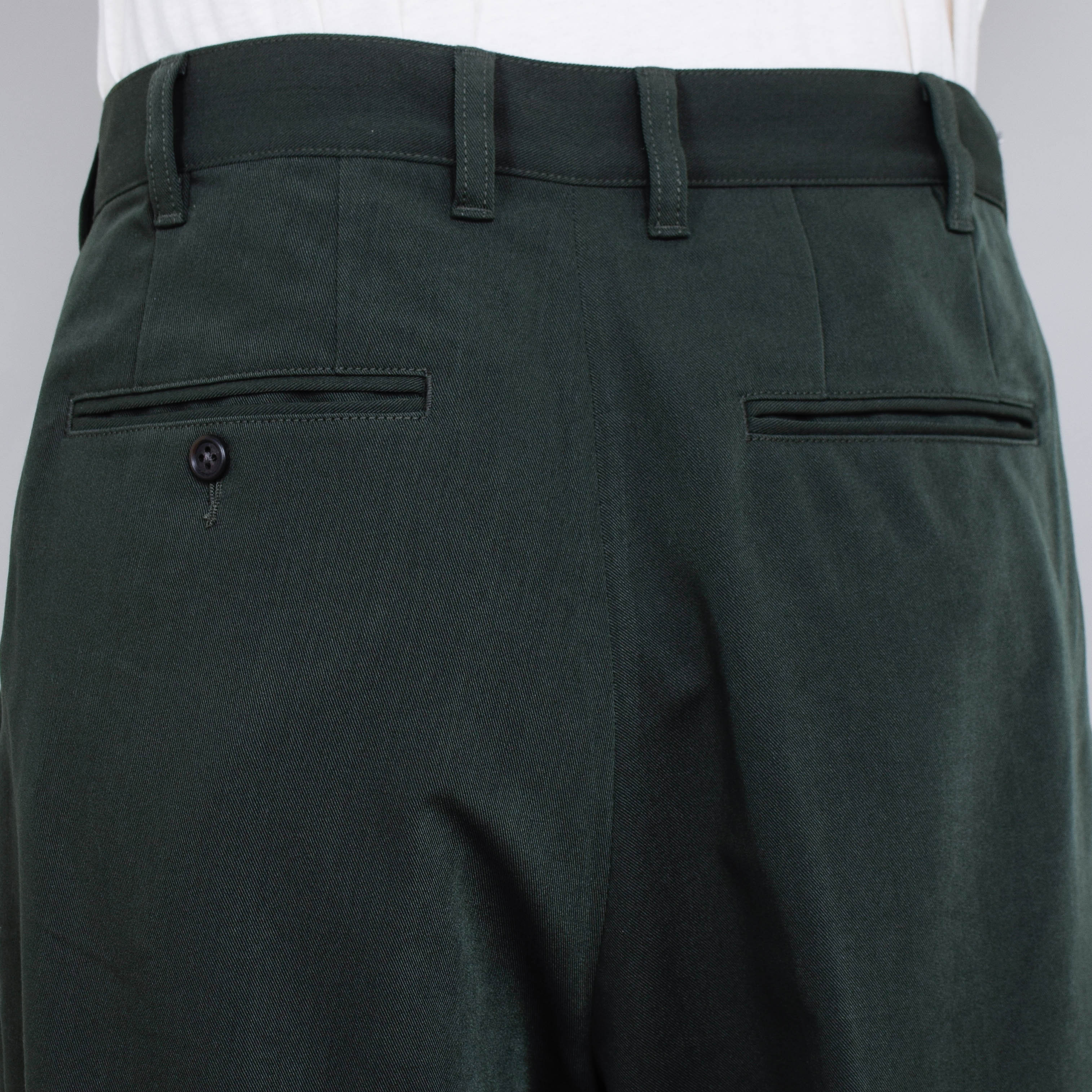 Beams Plus 2 Pleats PE Twill - Green - Image 3