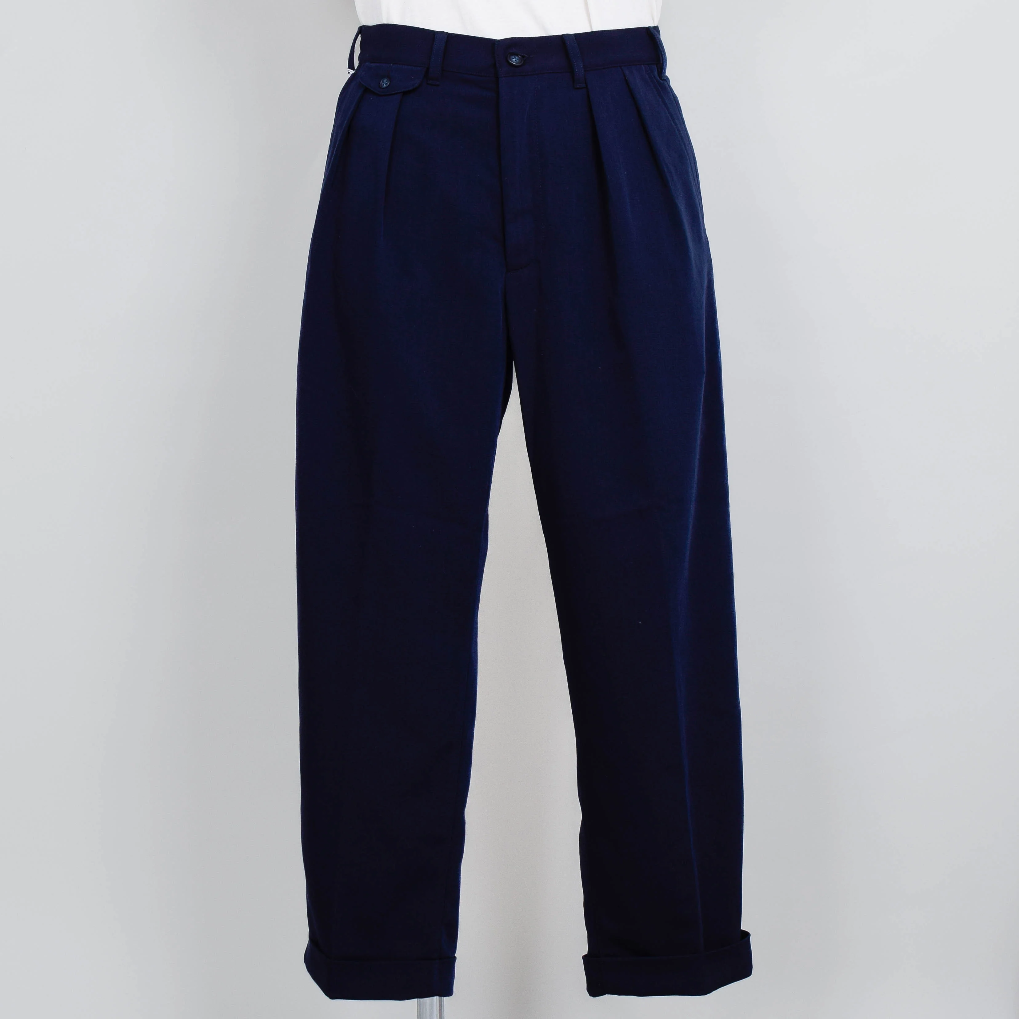 Beams Plus 2 Pleats PE Twill - Navy