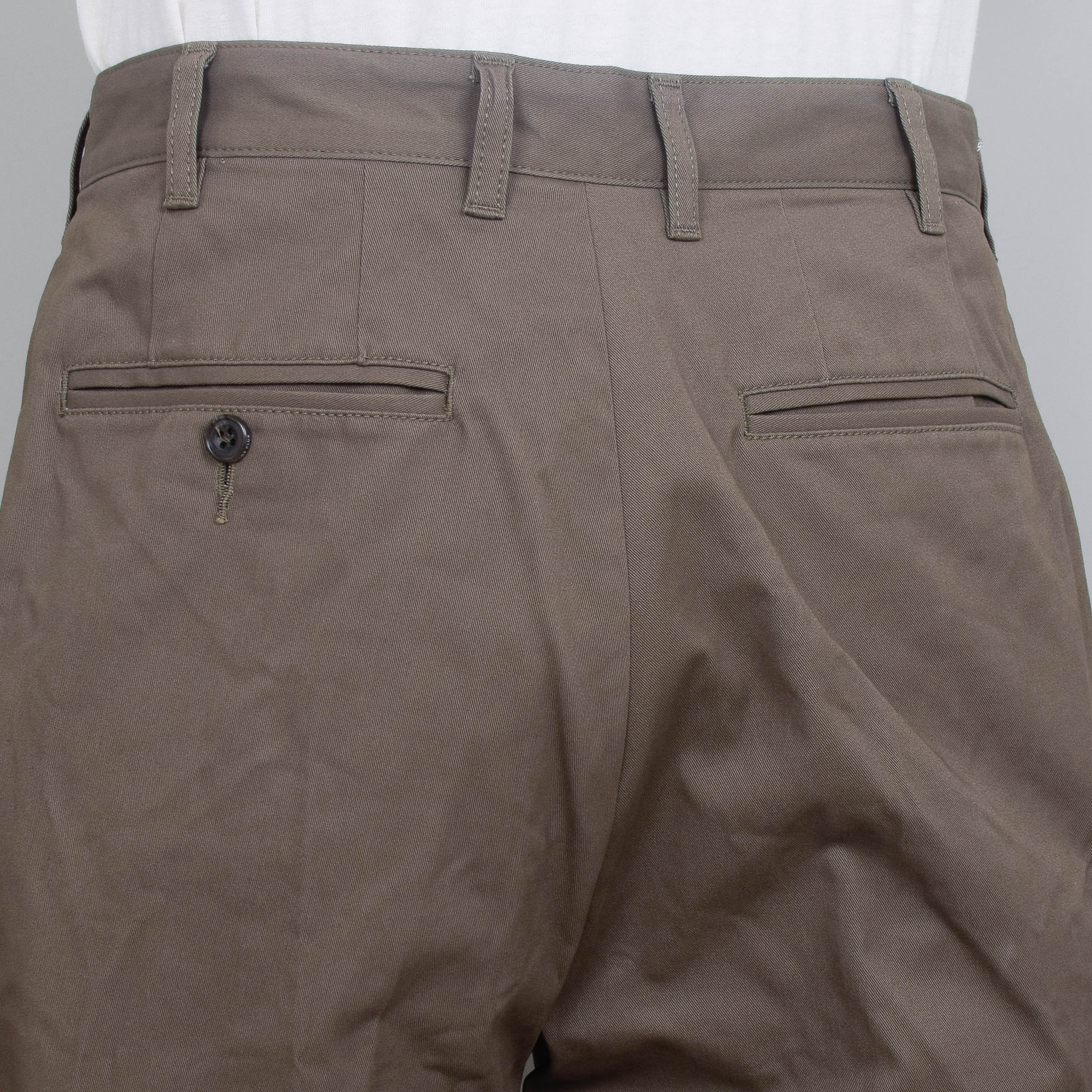 Beams Plus 2 Pleats Twill - Olive - Image 3