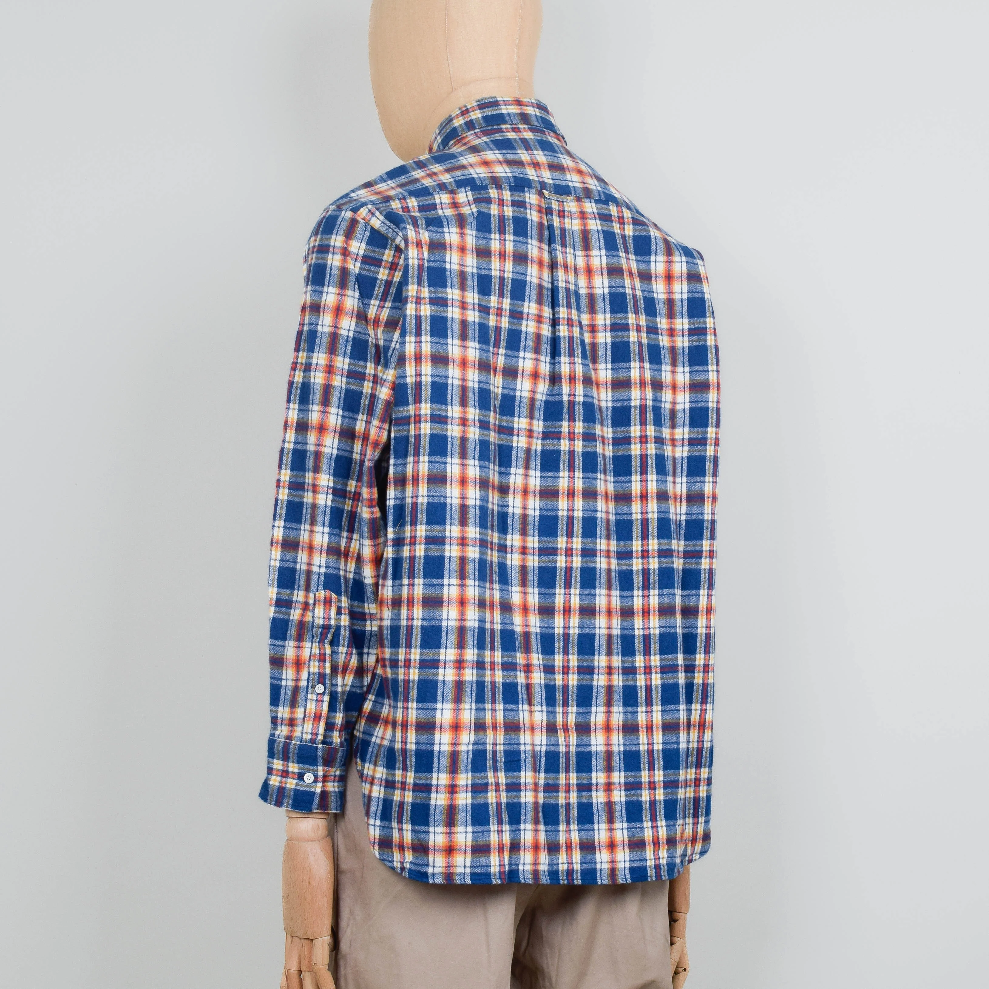 Beams Plus B.D. Brushed Flannel Classic Fit - Blue - Image 3