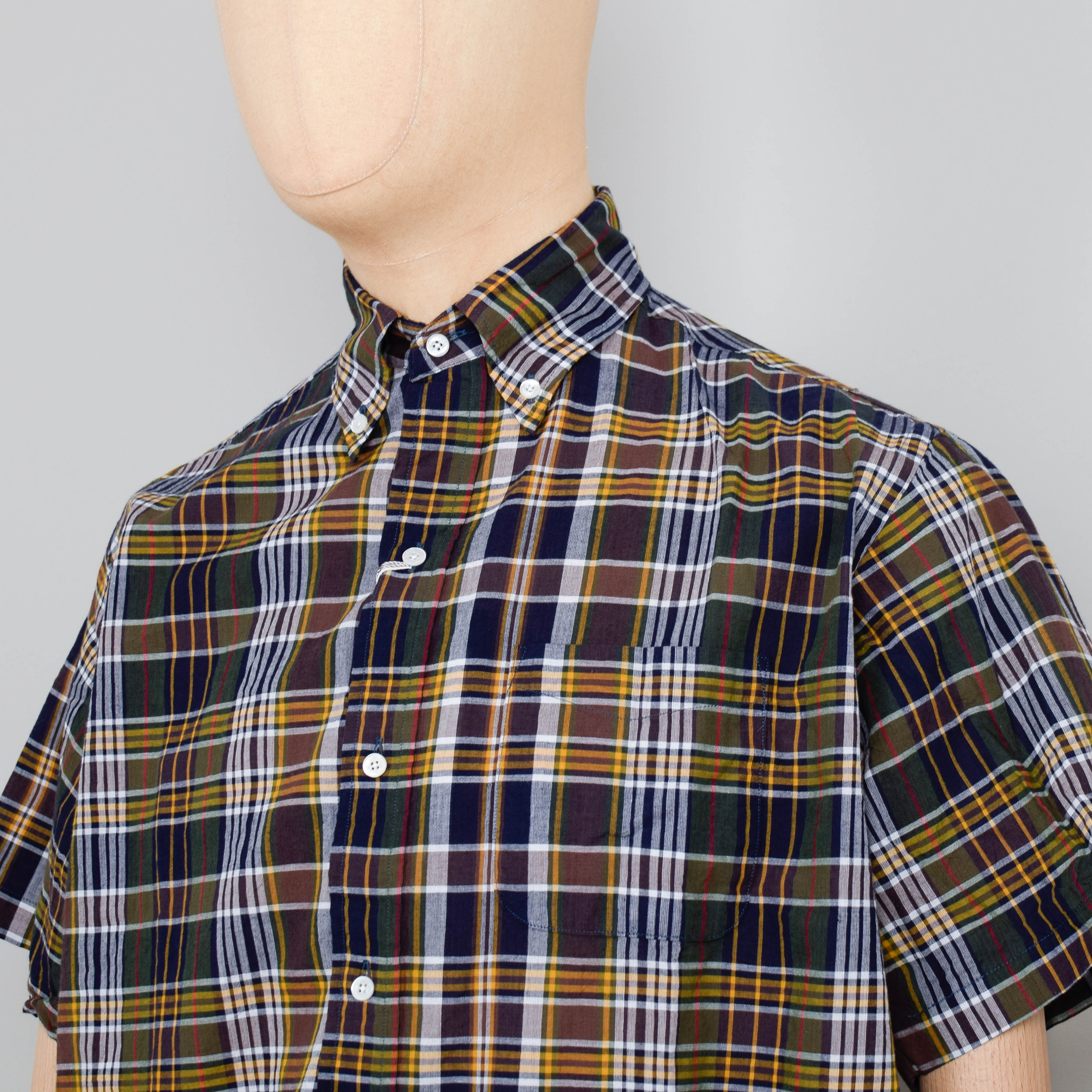 Beams Plus B.D. Classic Fit Madras Shirt - Brown - Image 2