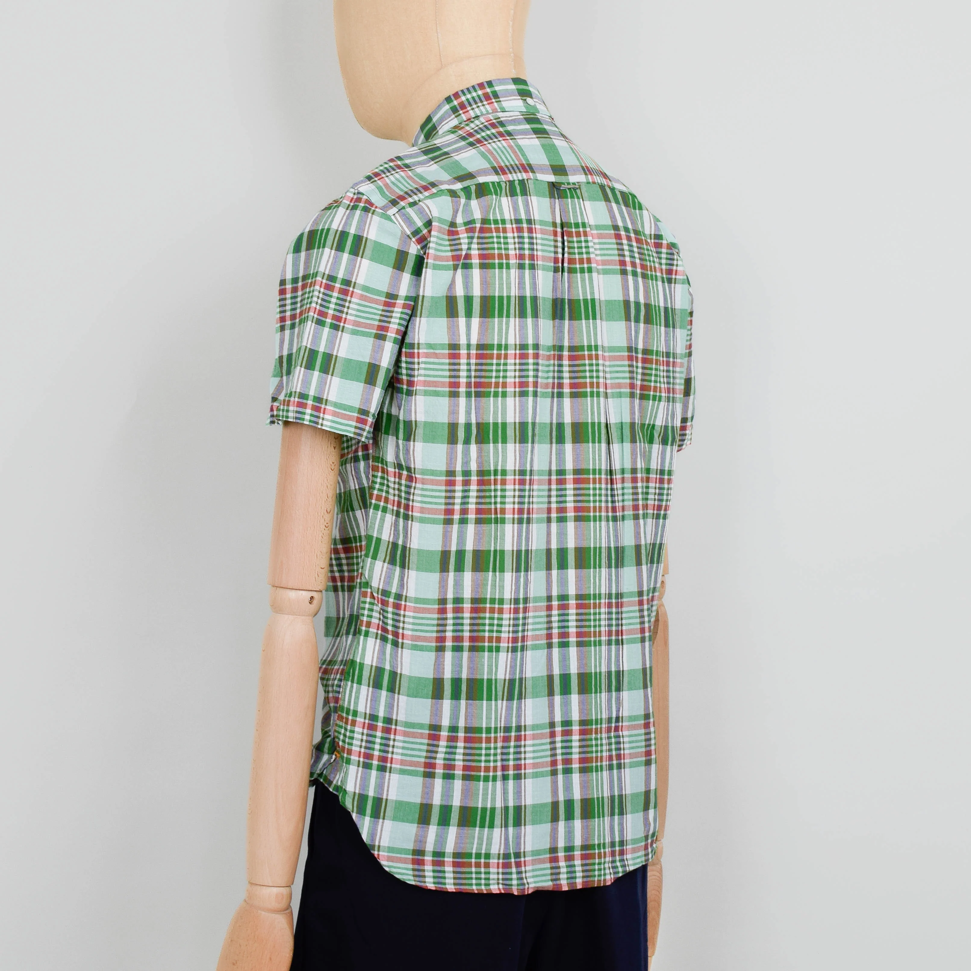 Beams Plus B.D. Madras Shirt - Green - Image 3