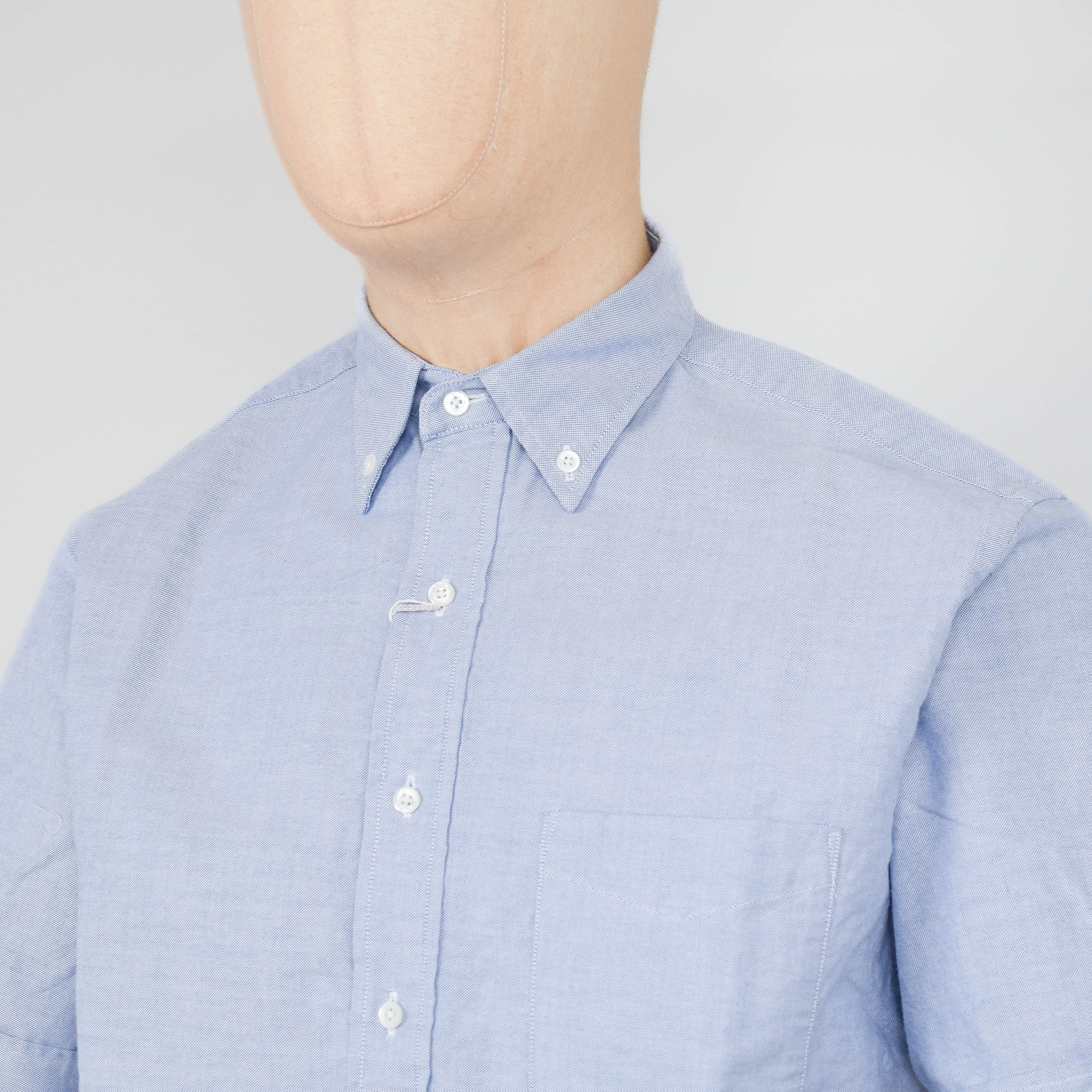 Beams Plus B.D. S/S Pullover Oxford - Sax - Image 2