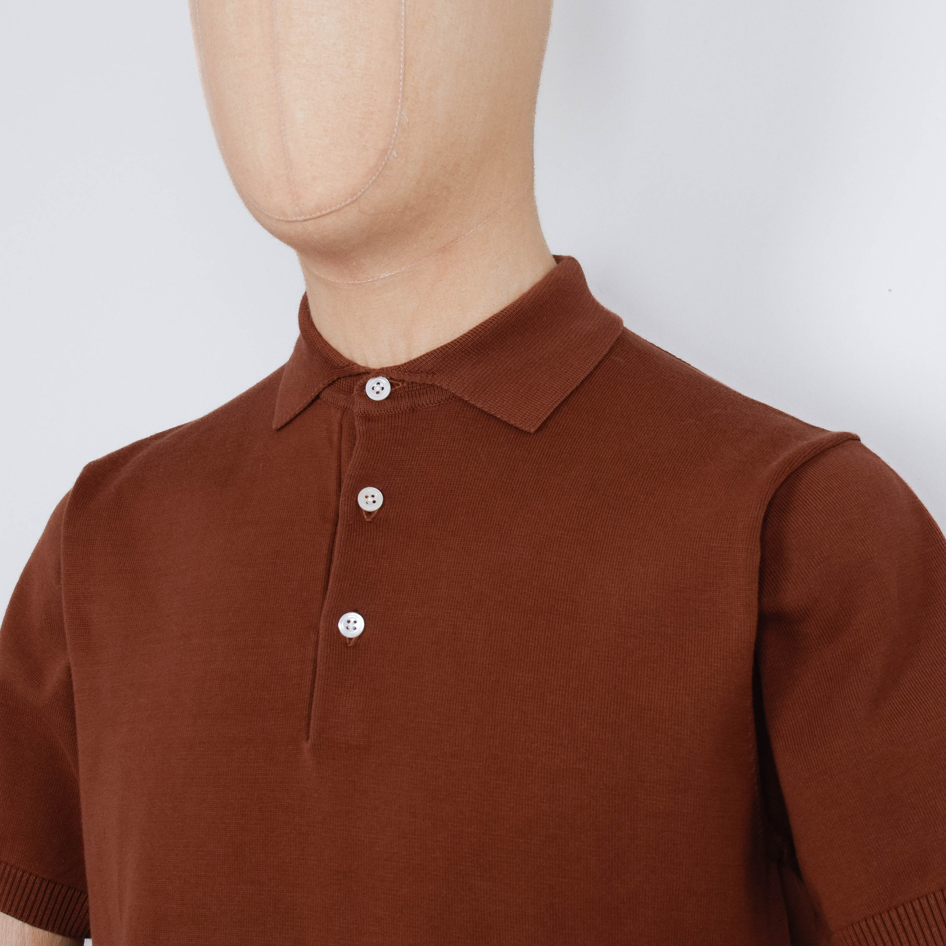 Beams Plus Knit Polo 12G - Brown - Image 2