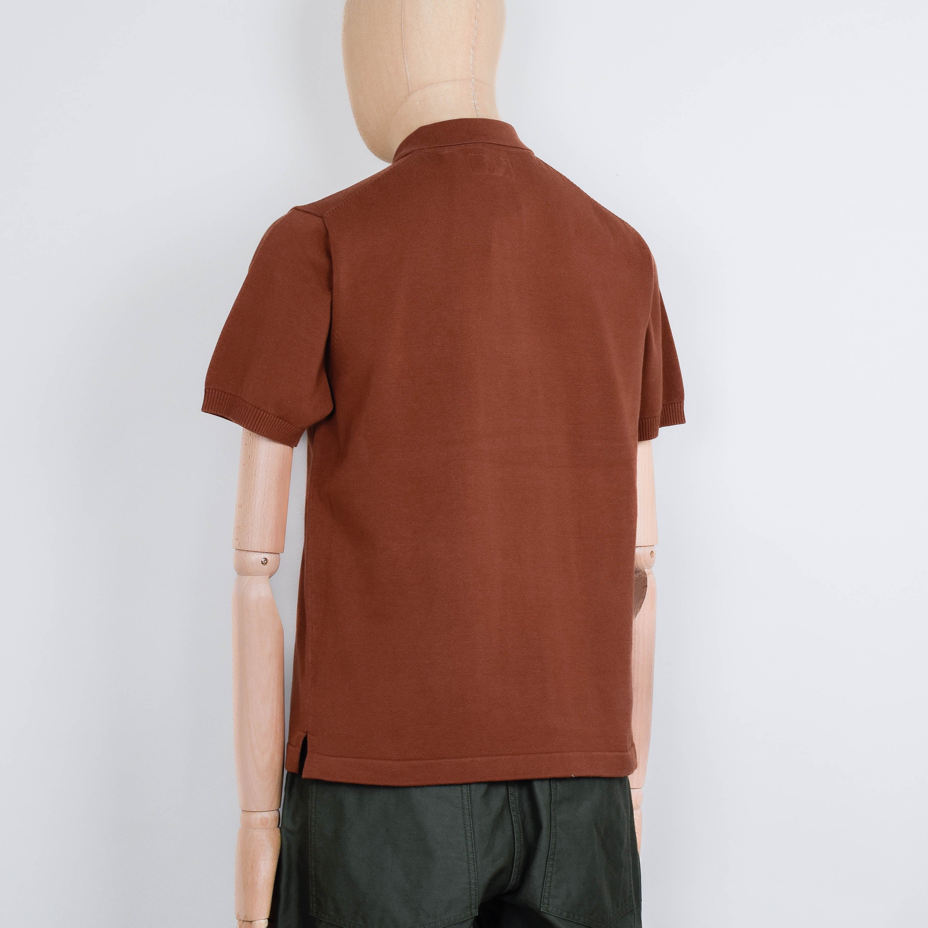 Beams Plus Knit Polo 12G - Brown - Image 3