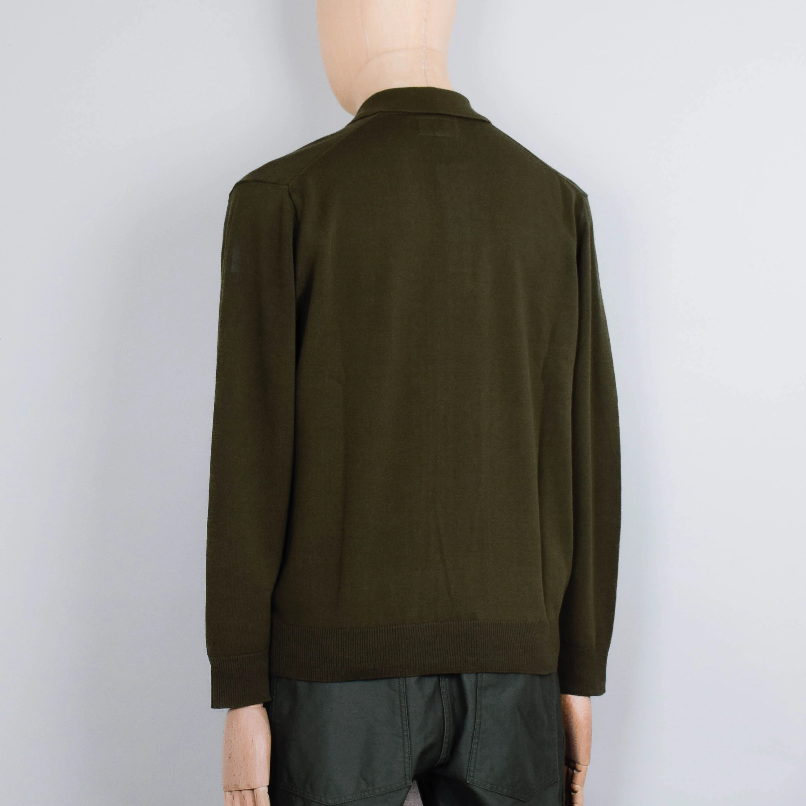 Beams Plus Knit Polo 12G - Olive - Image 3