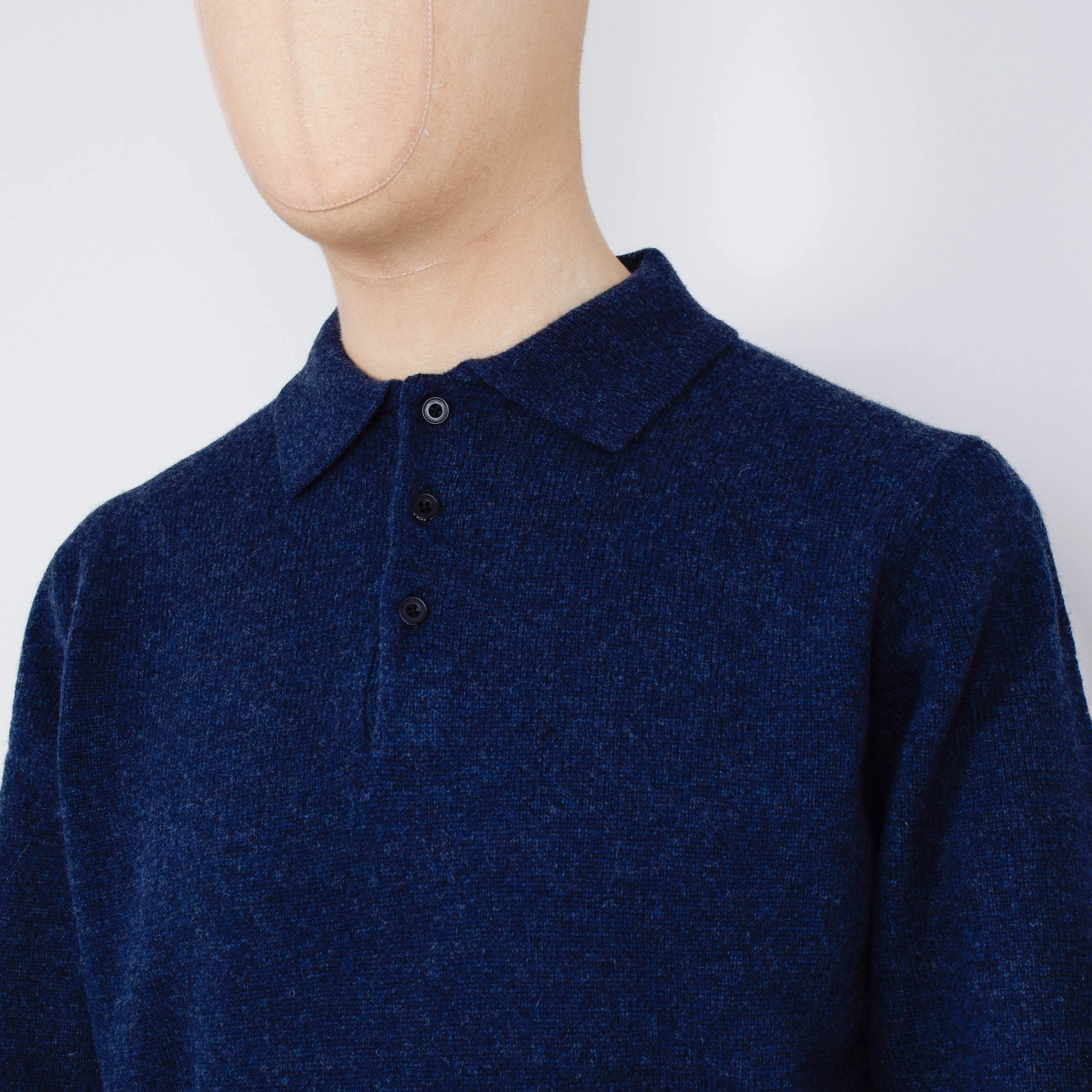 Beams Plus Knit Polo 9G - Navy - Image 2