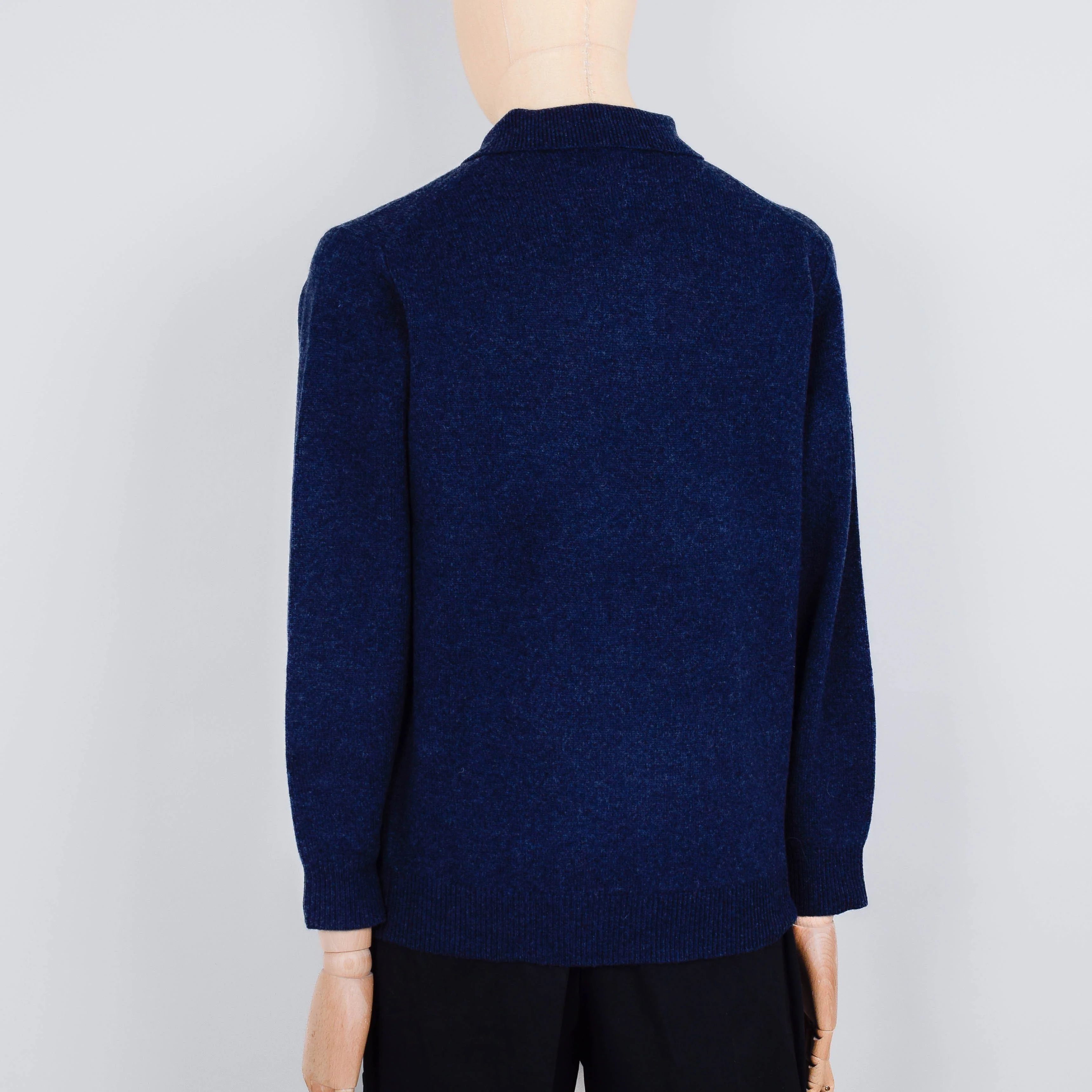 Beams Plus Knit Polo 9G - Navy - Image 3