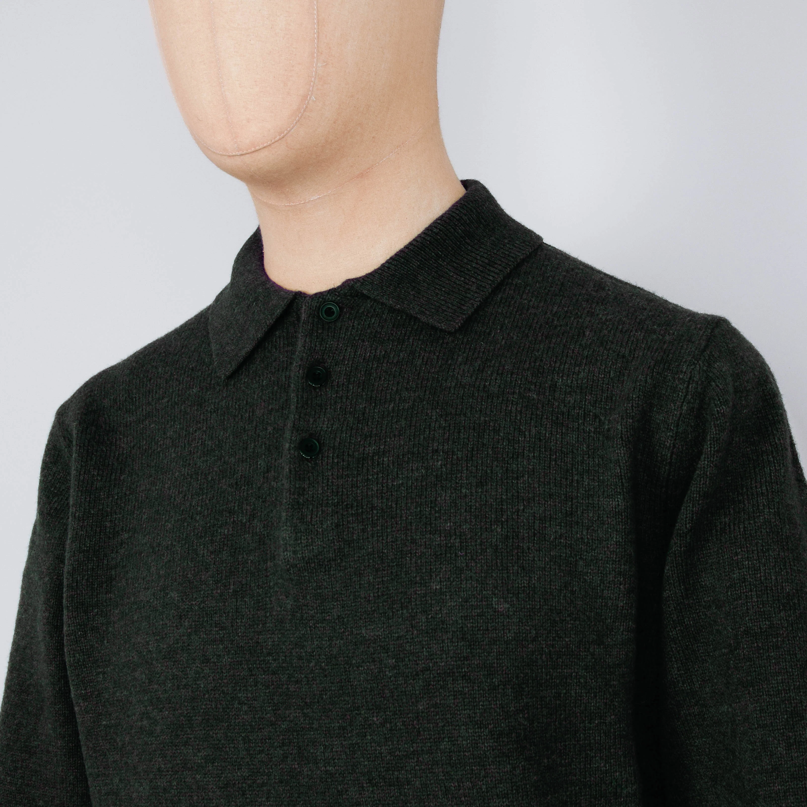 Beams Plus Knit Polo 9G - Green - Image 2
