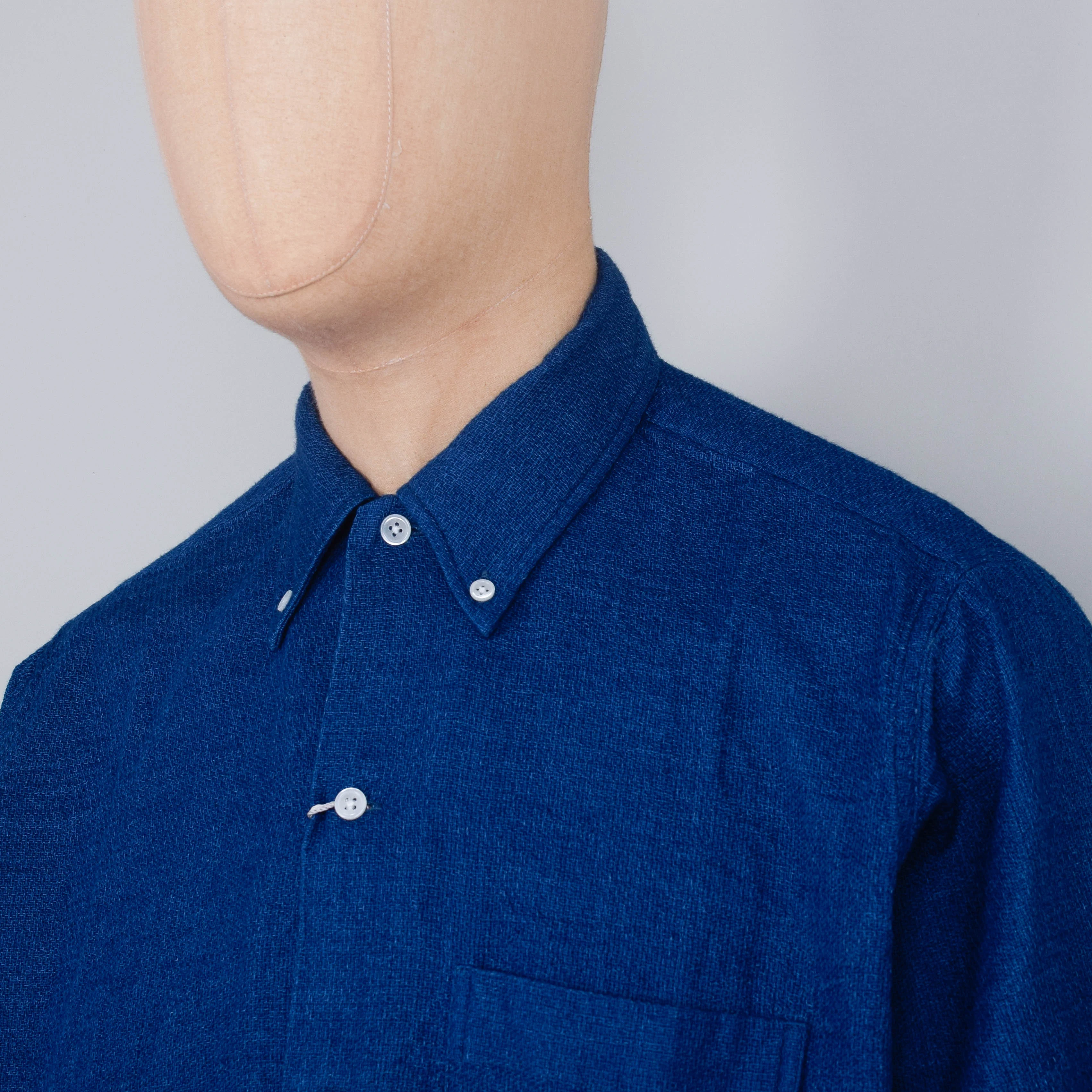 Beams Plus Open B.D. Indigo Panama Double Gauze - Blue - Image 2