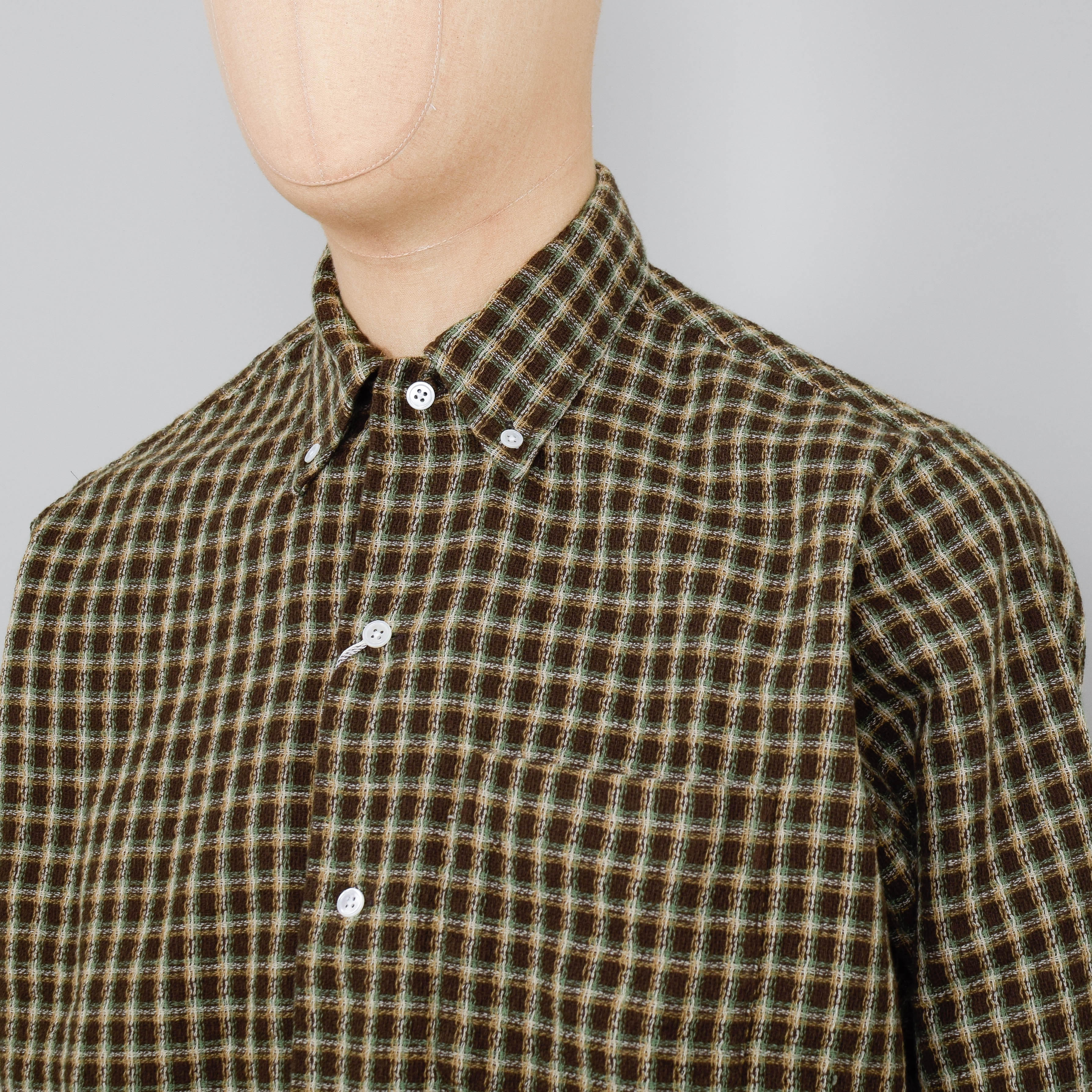 Beams Plus Open B.D. Panama Plaid Double Face - Brown - Image 2