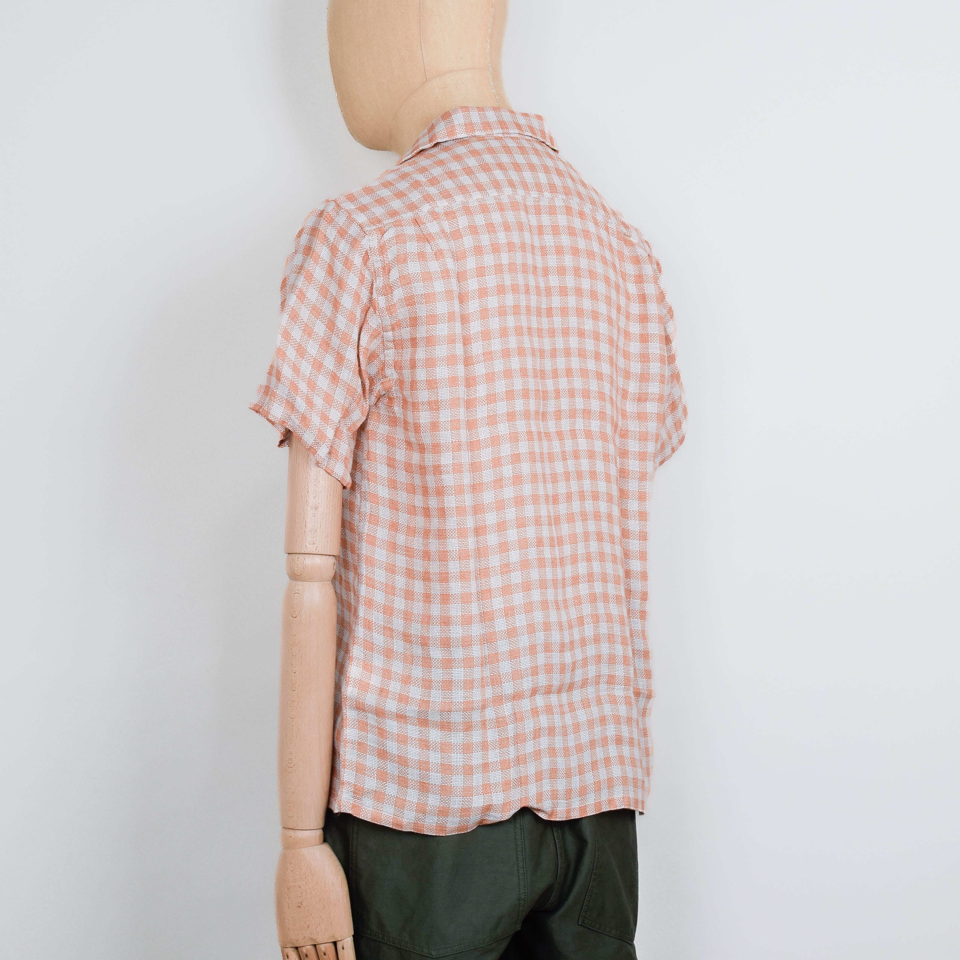 Beams Plus Open Collar - Panama Plaid Linen - Image 3