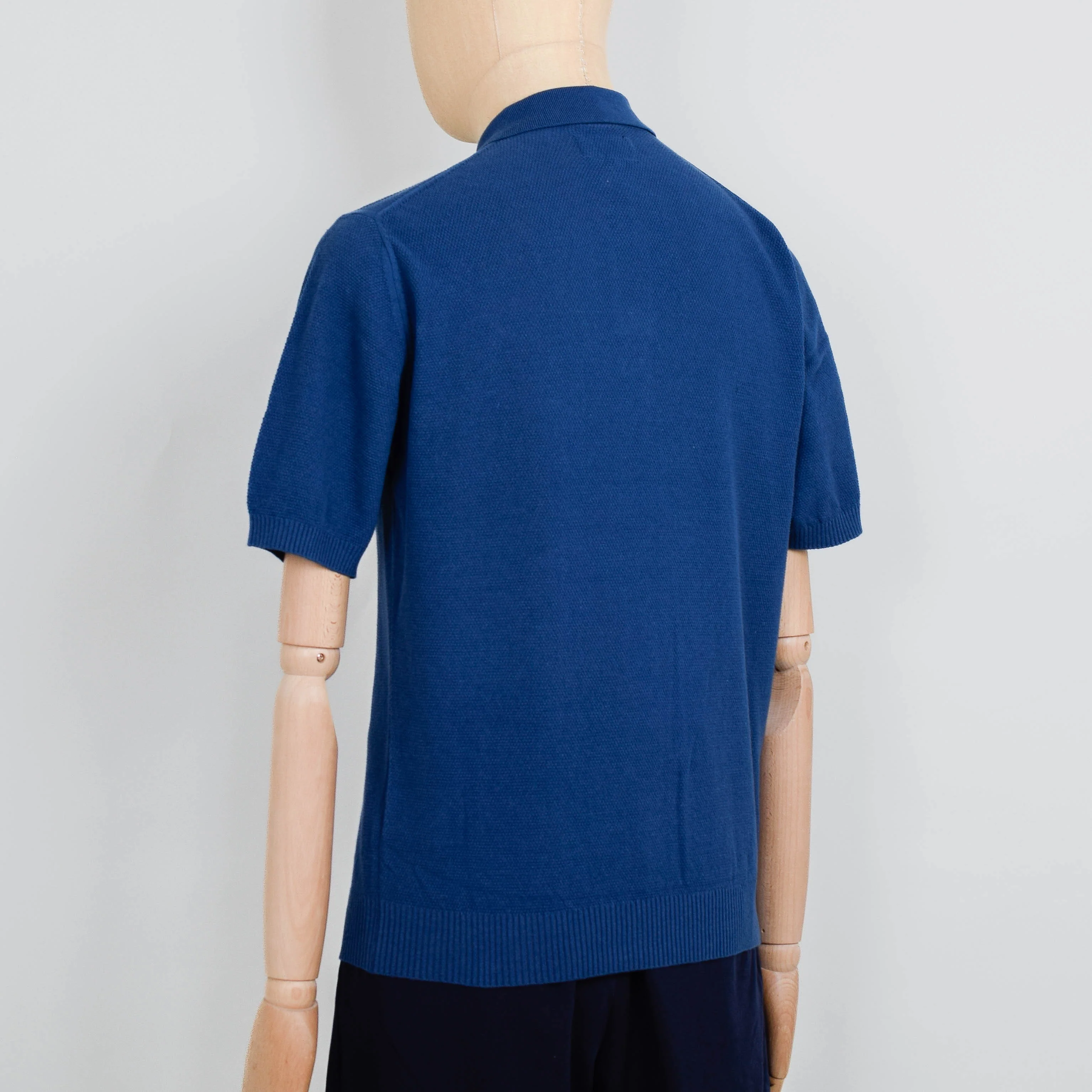 Beams Plus Pique Polo 14G - Navy - Image 3