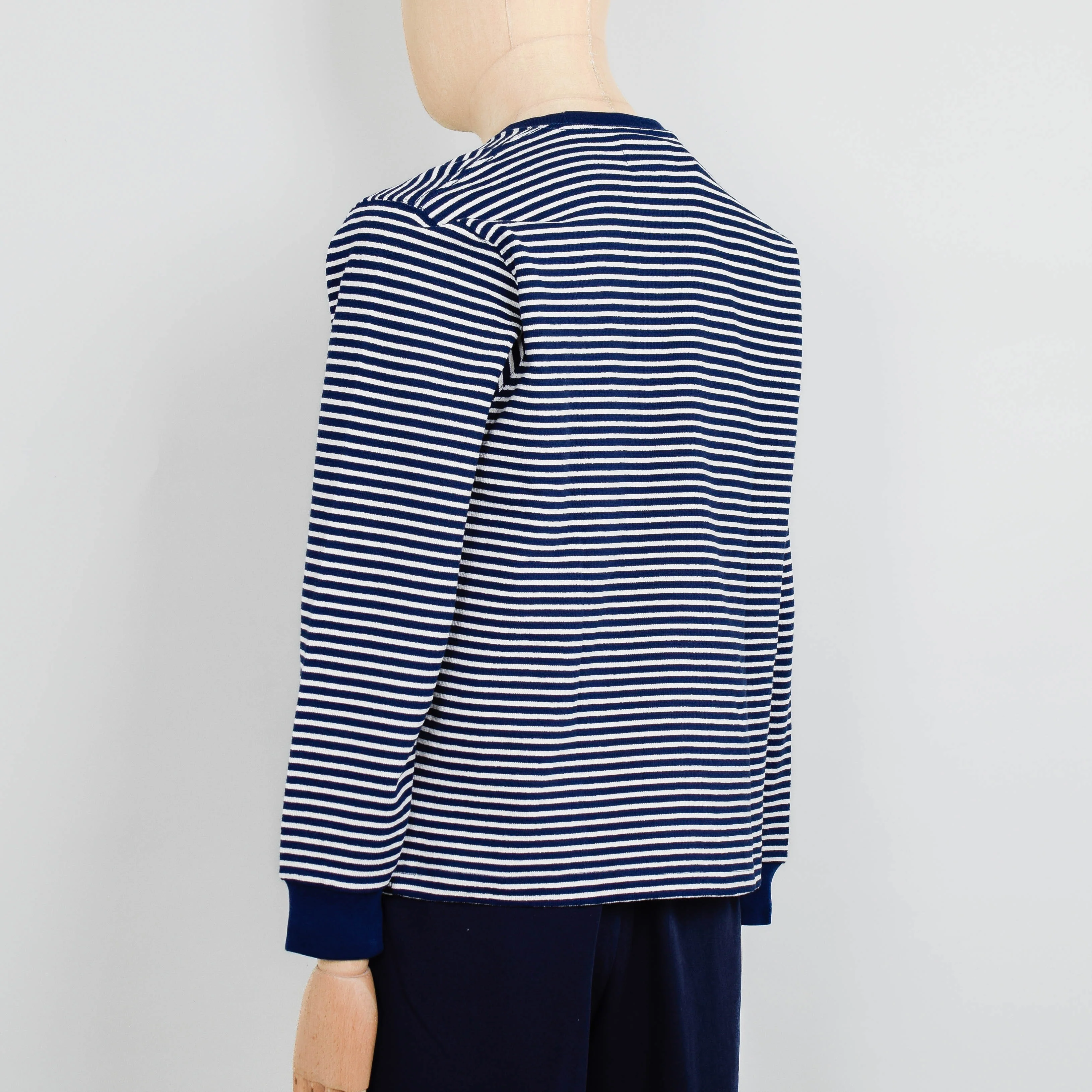 Beams Plus Pocket Tee Inlay Stripe - Navy - Image 3