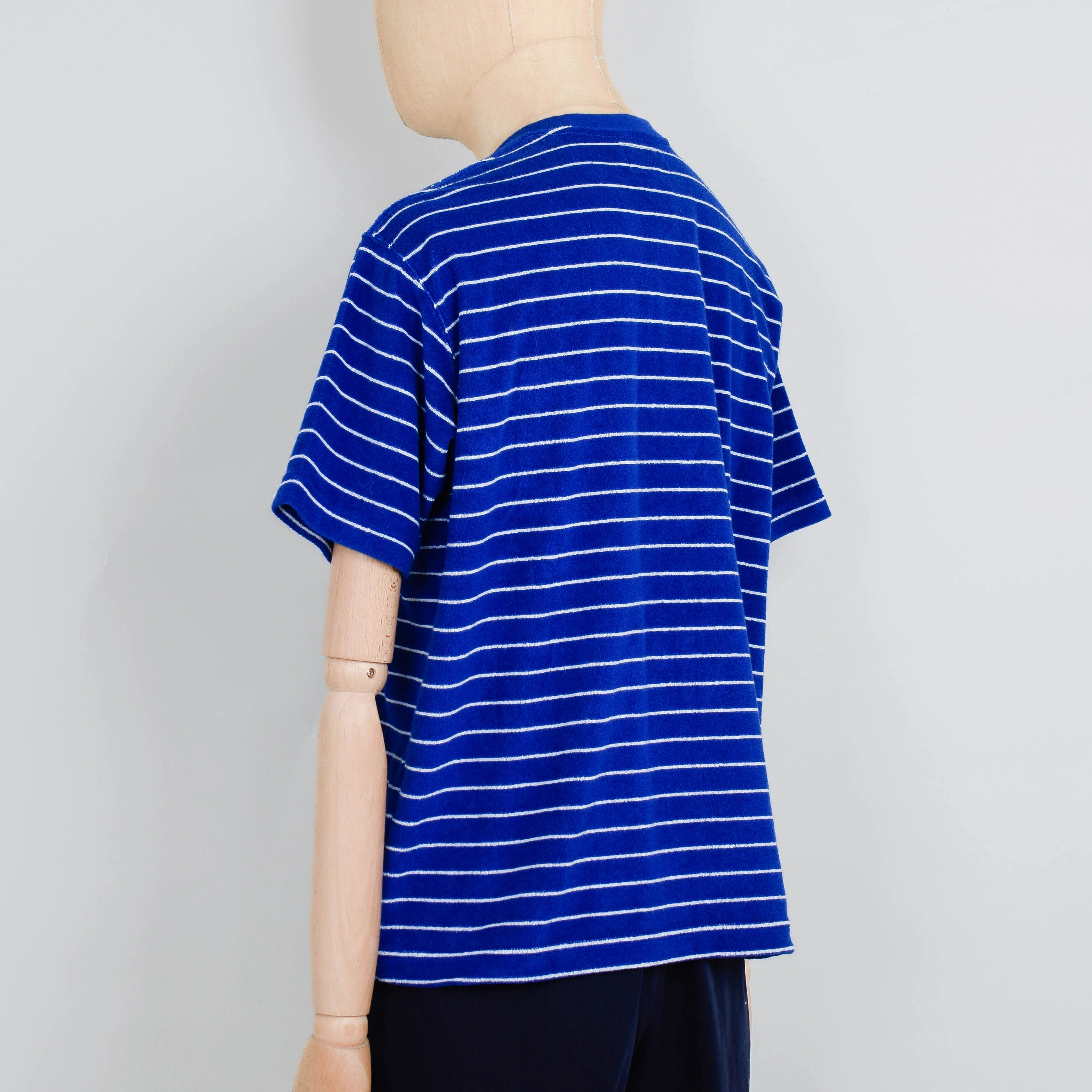 Beams Plus Pocket Tee Pile Stripe - Blue - Image 3