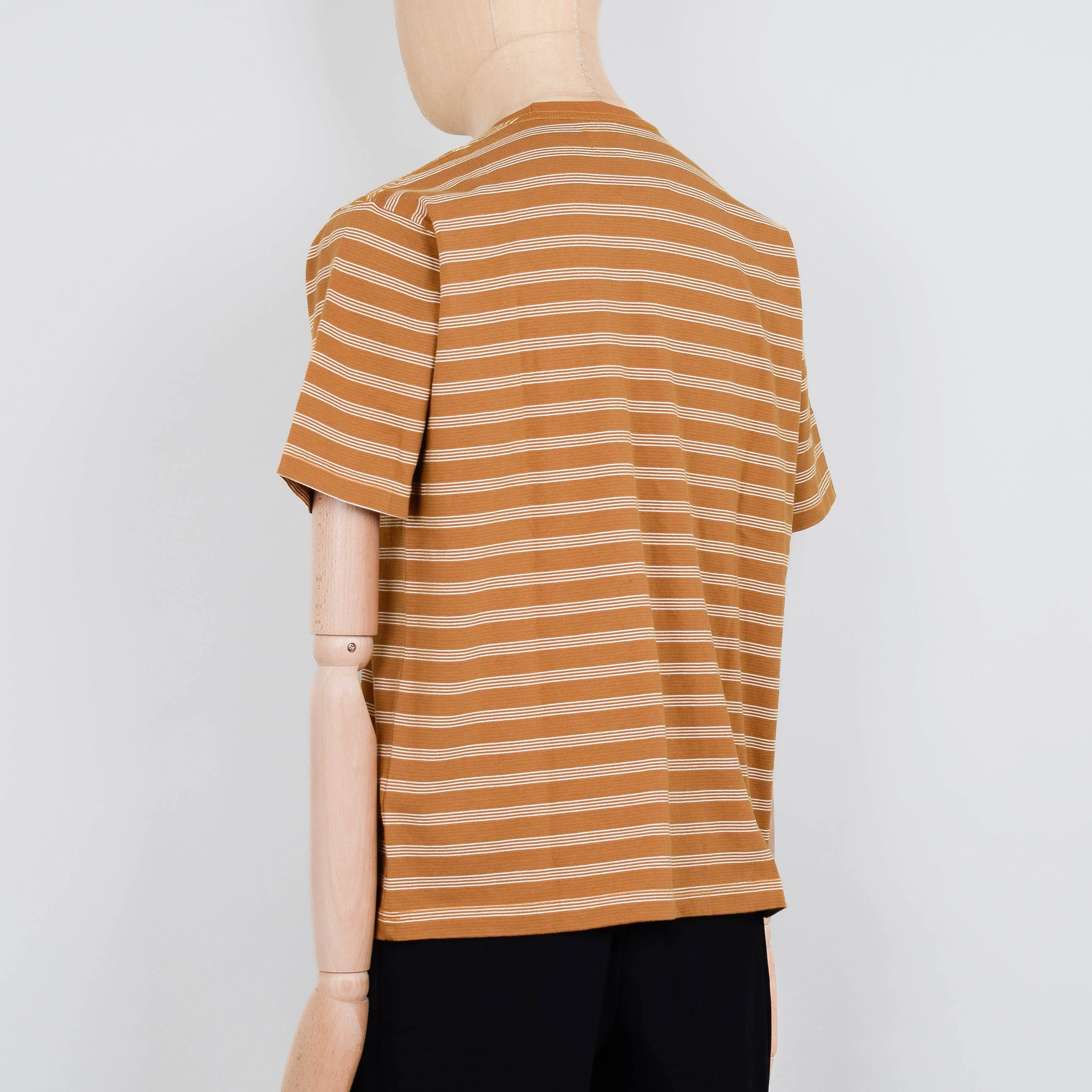 Beams Plus Pocket Tee - Pin Stripe Light Brown - Image 3
