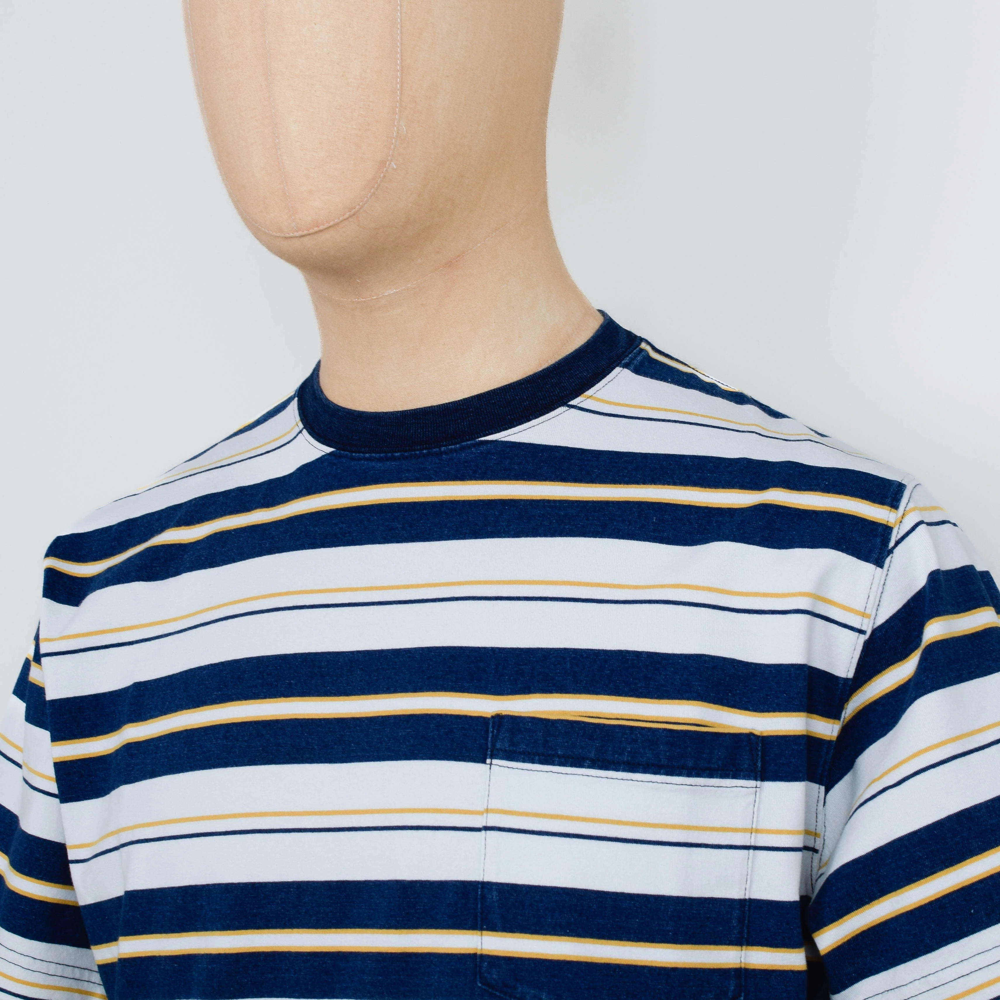 Beams Plus Pocket Tee - Stripe Indigo - Image 2