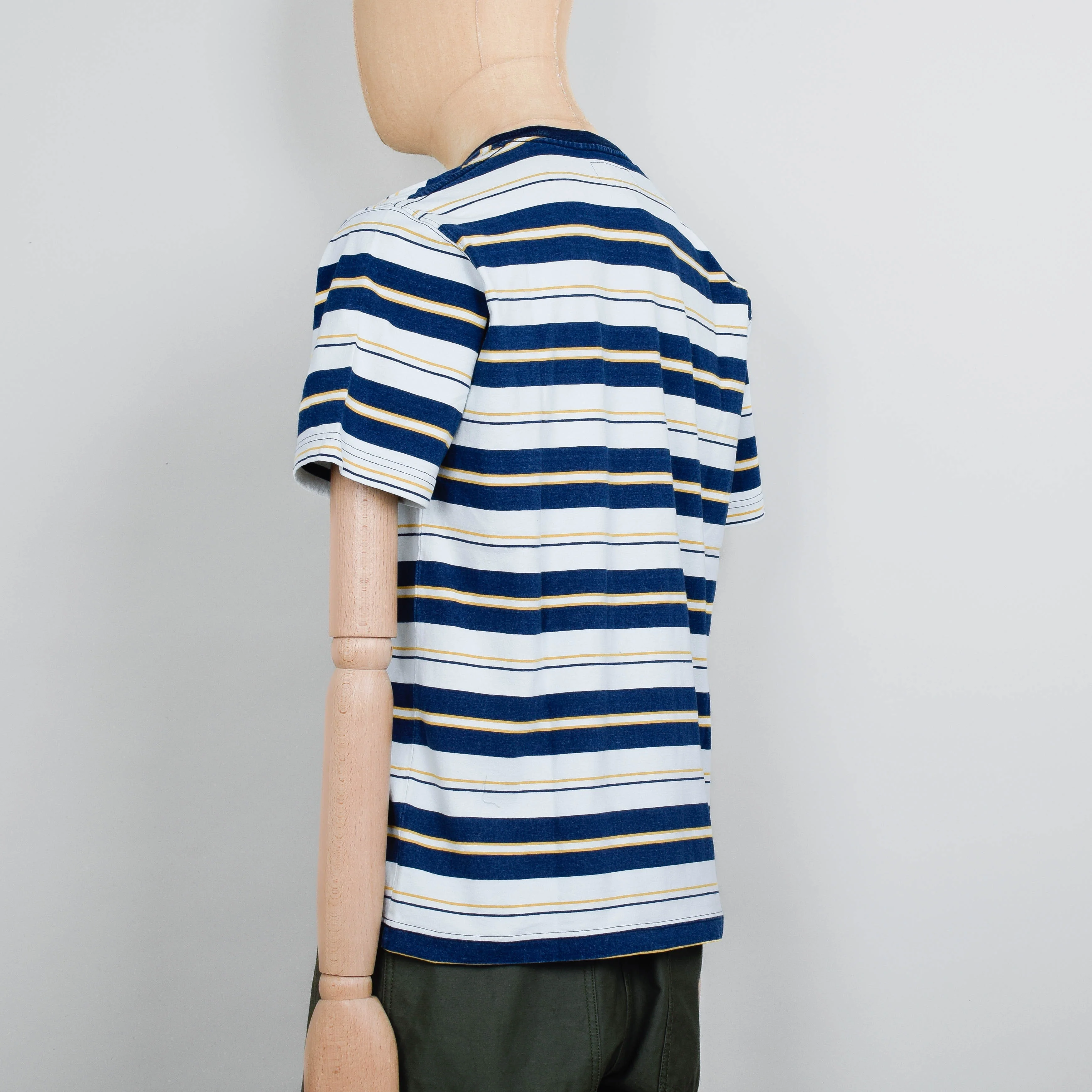 Beams Plus Pocket Tee - Stripe Indigo - Image 3