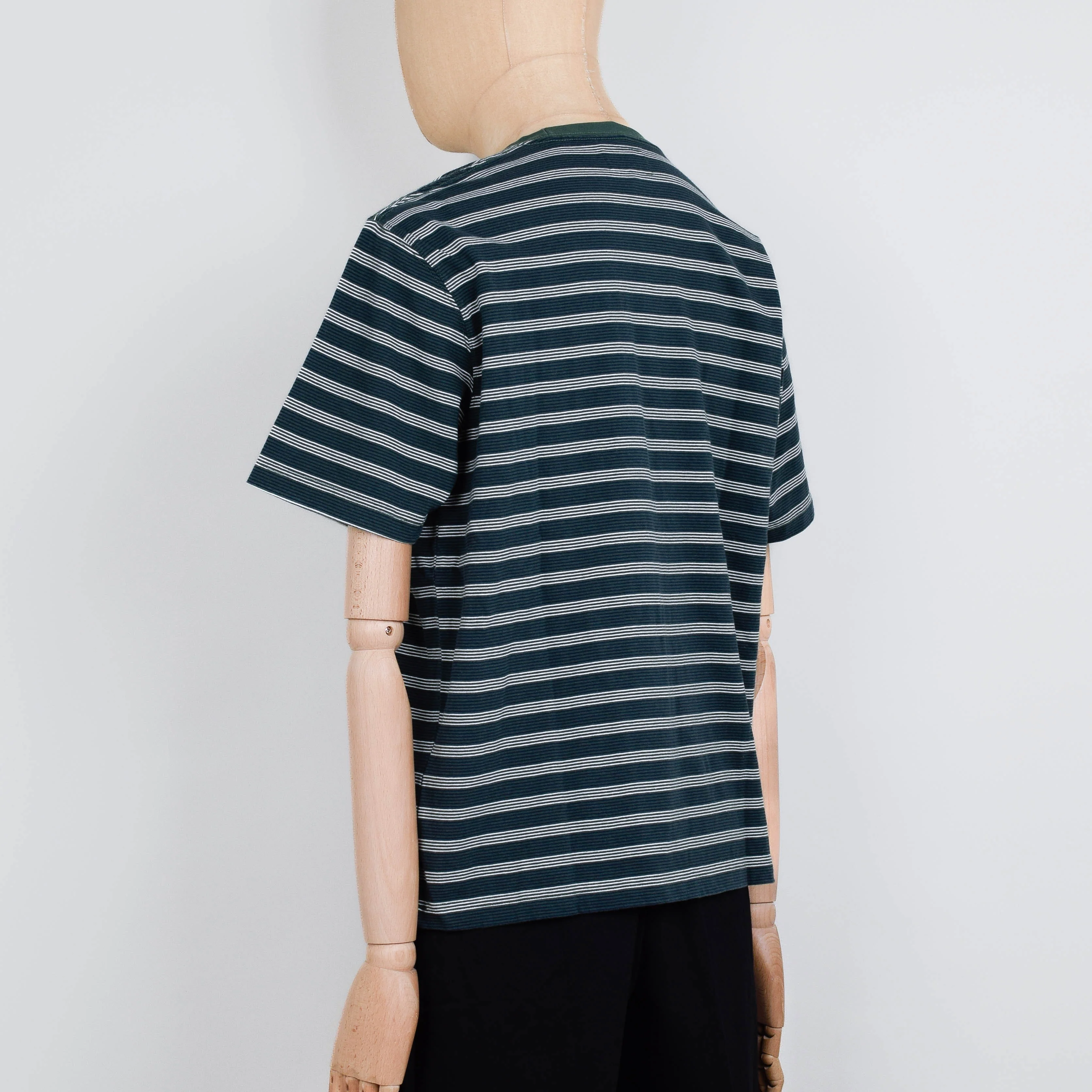 Beams Plus Pocket Tee - Pin Stripe Green - Image 3