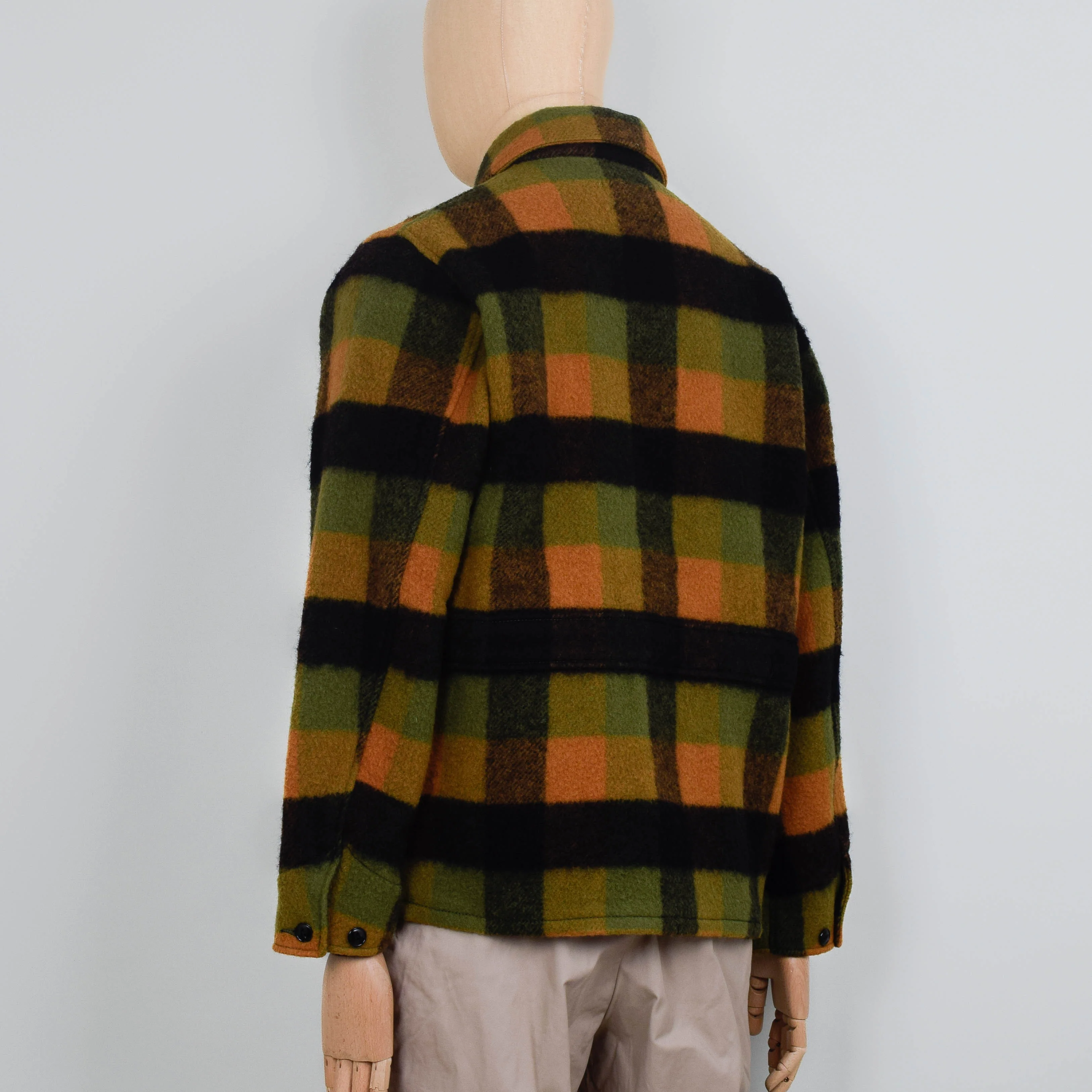 Beams Plus Sports Jacket Wool Plaid - Green - Image 3