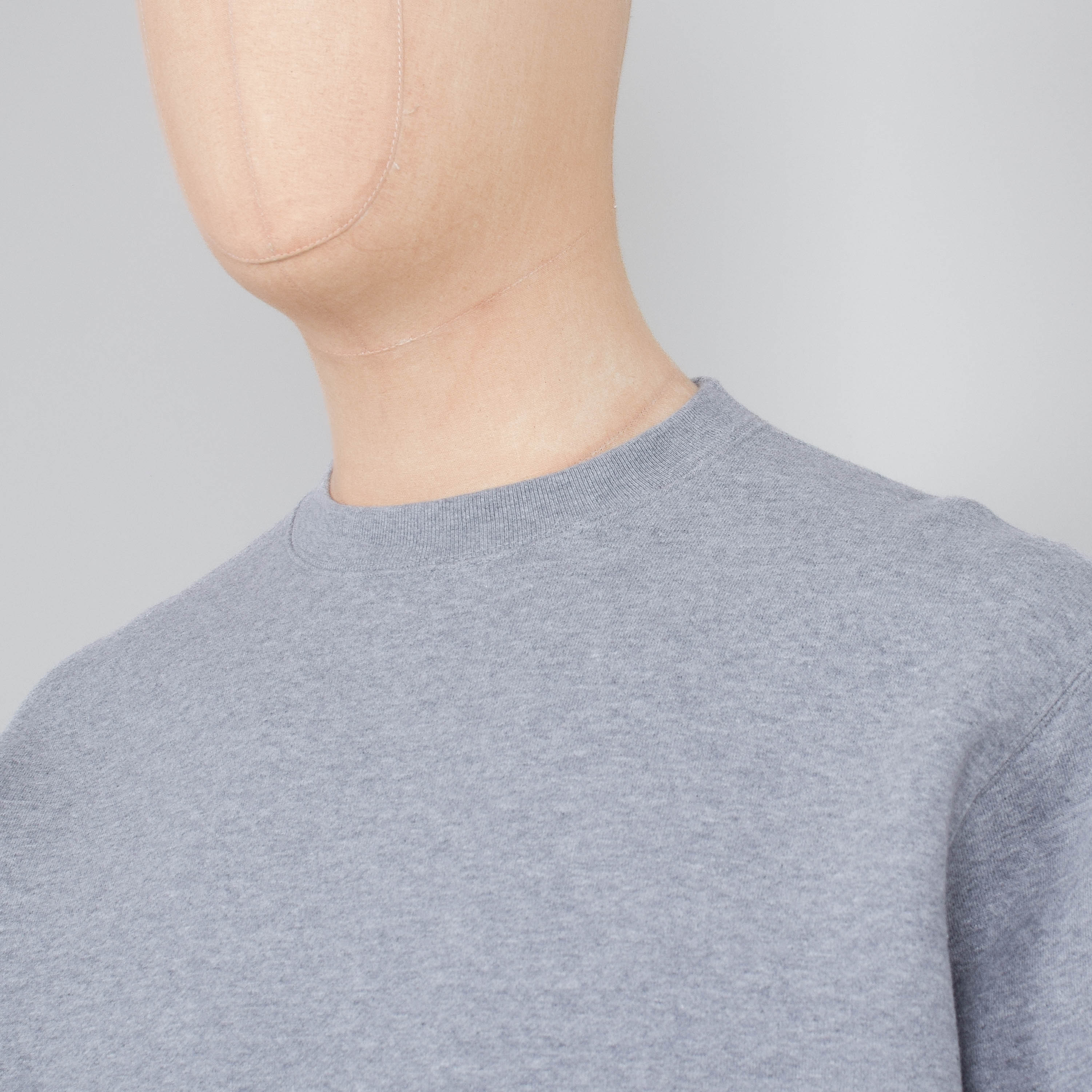 Beams Plus Sweat Crew Raised Back - Grey - Image 2