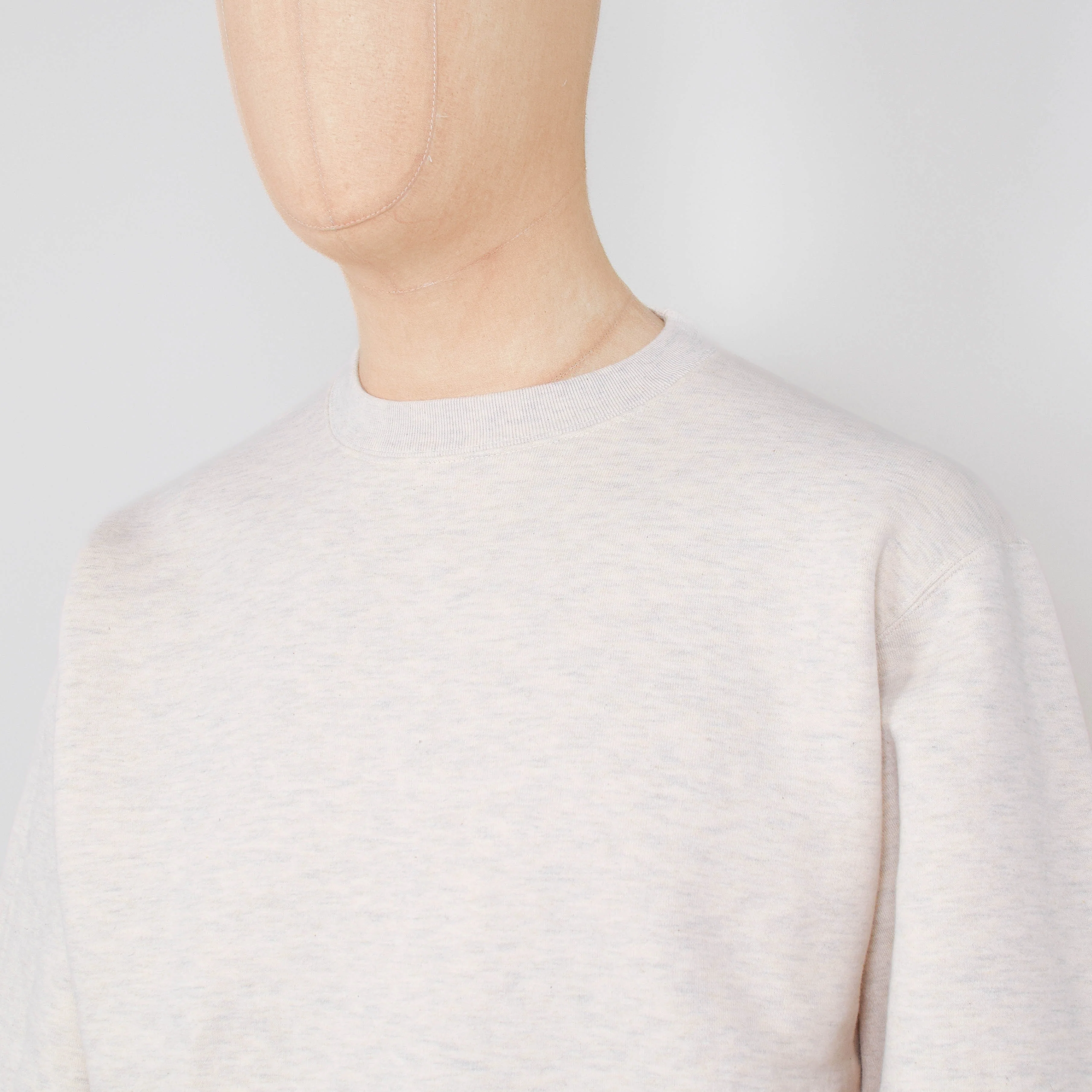 Beams Plus Sweat Crew Raised Back - Oatmeal - Image 2