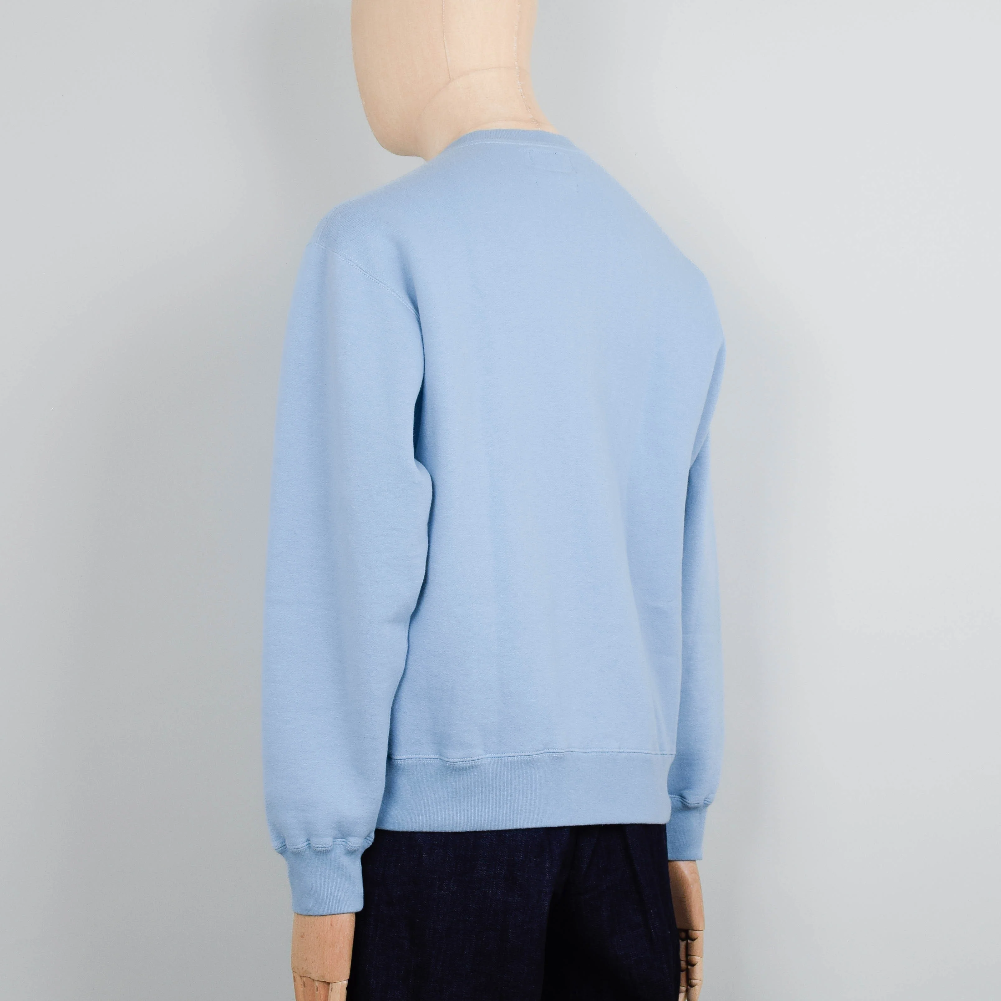 Beams Plus Sweat Crew Raised Back - Sax - Image 3