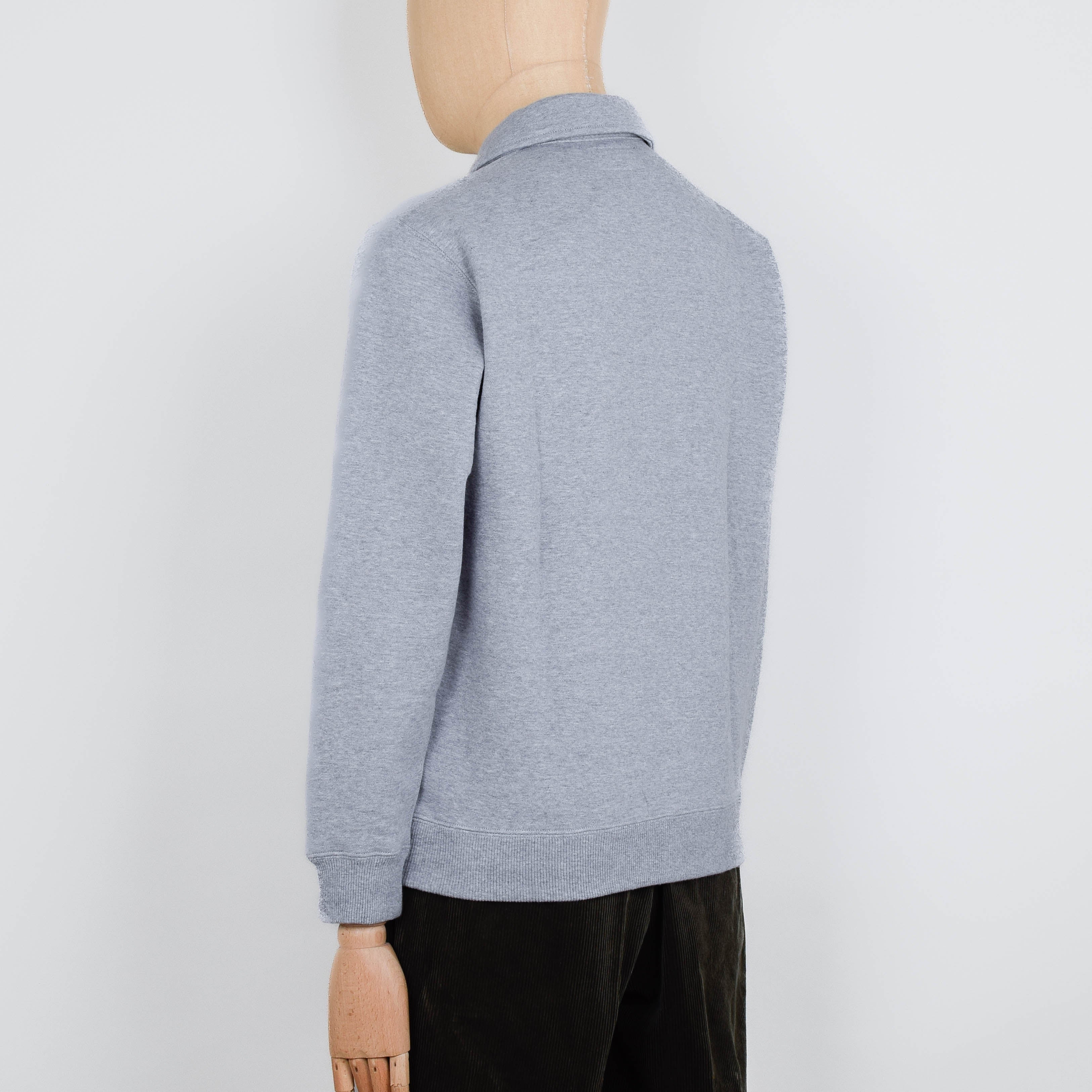 Beams Plus Sweat Half Zip - Heather Grey - Image 3