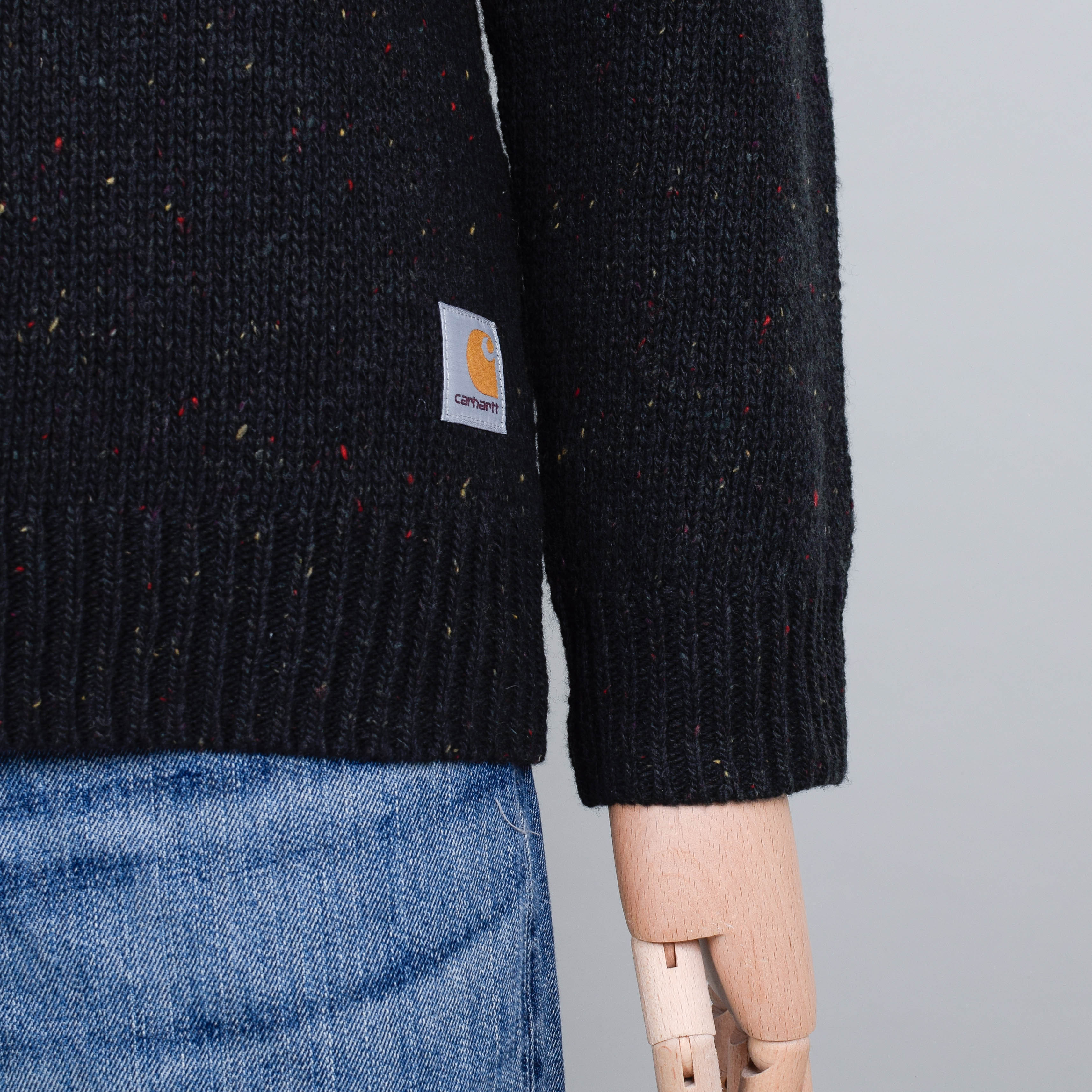 Carhartt WIP Anglistic Sweater - Speckled Dark Cedar - Image 3