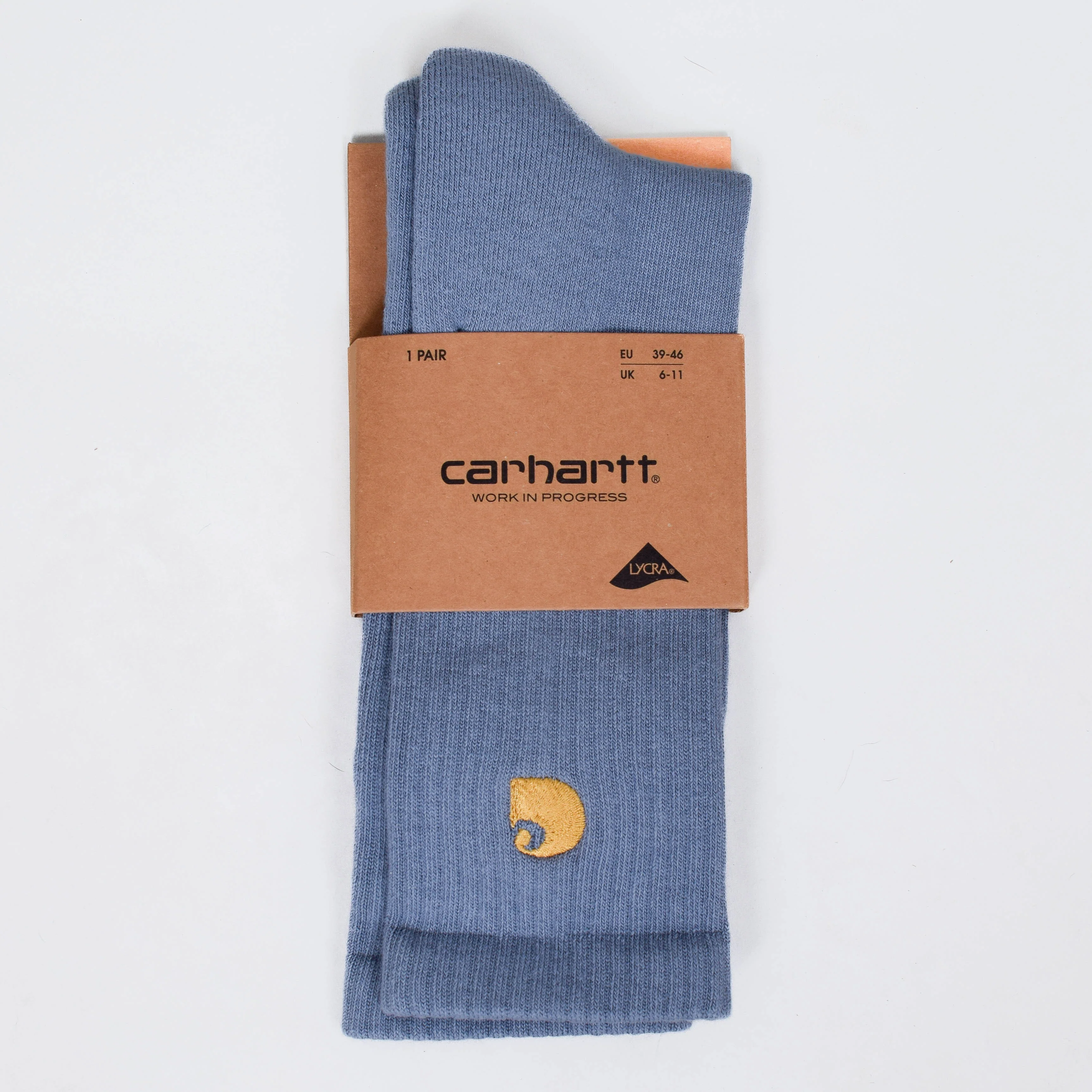 Carhartt WIP Chase Socks - Frosted Blue / Gold